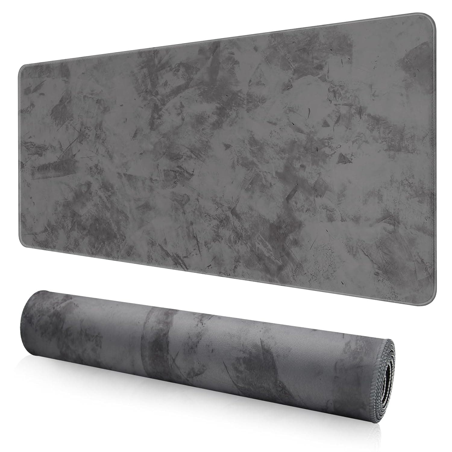 قاعدة ماوس كبيرة ممتدة بقاعدة مطاطية غير قابلة للانزلاق، قاعدة ماوس للالعاب للمكتب وسطح قماشي ناعم، قاعدة ماوس وكيبورد للكمبيوتر (رمادي داكن)