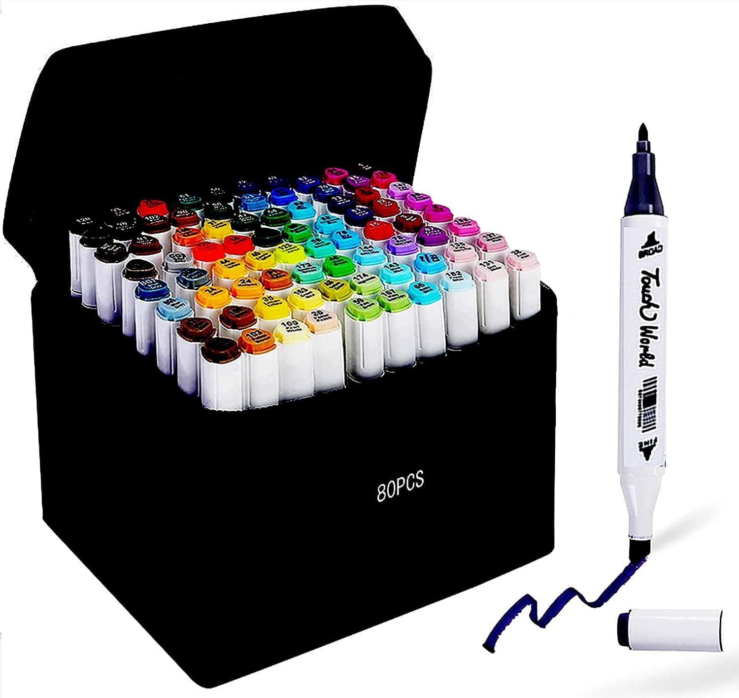 80 Colors Touch Art Sketch Drawing Twin Marker Painting Pen Set, Double Tipped Art Markers with bag For Adults Kids Drawing Sketching and Card Making