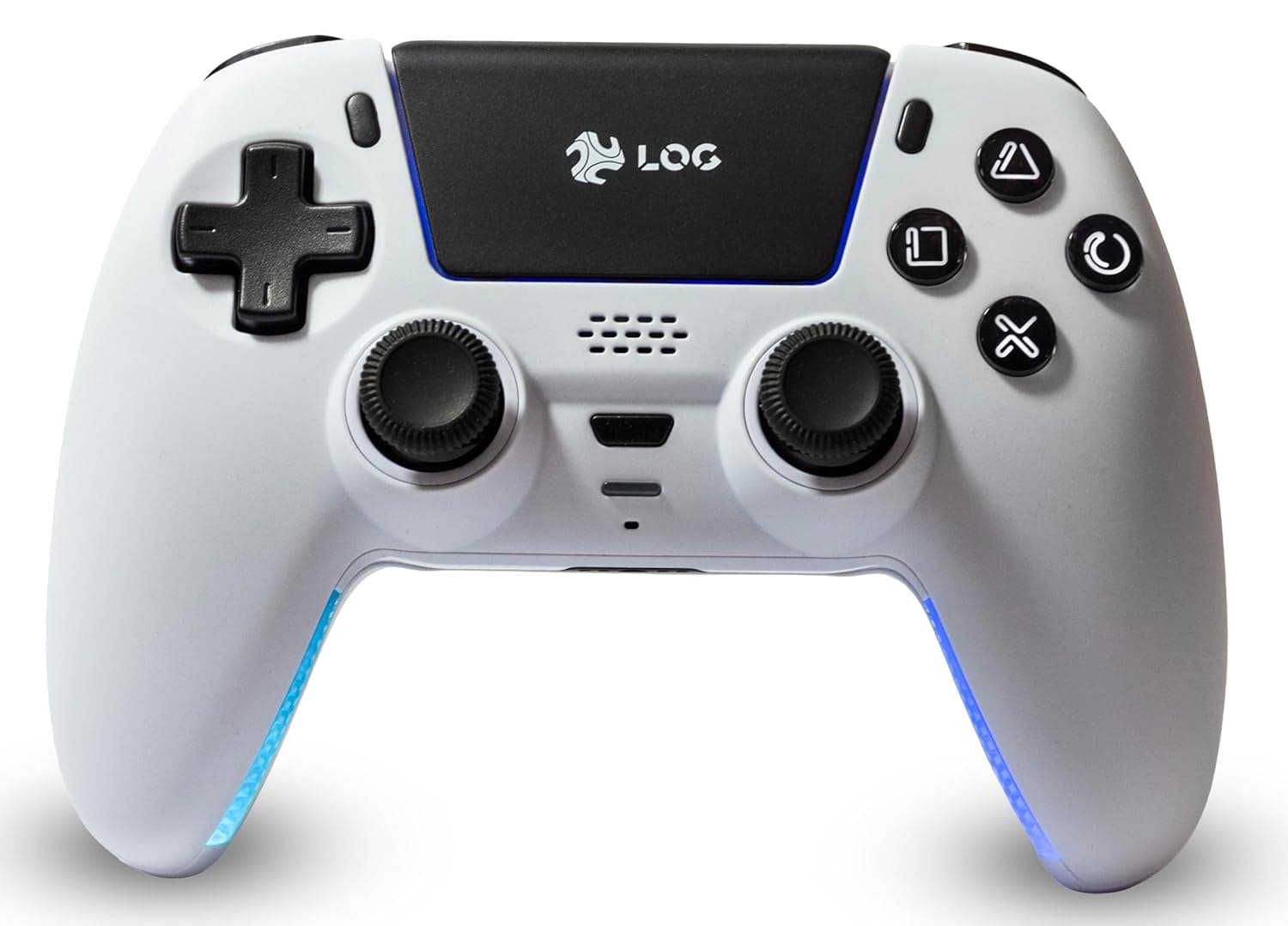يد تحكم ألعاب فيديو من لوج لمنصة الألعاب، اتصال لاسلكي، متوافقة مع بلايستيشن 5، تقنية لاسلكية، باللون الأبيض