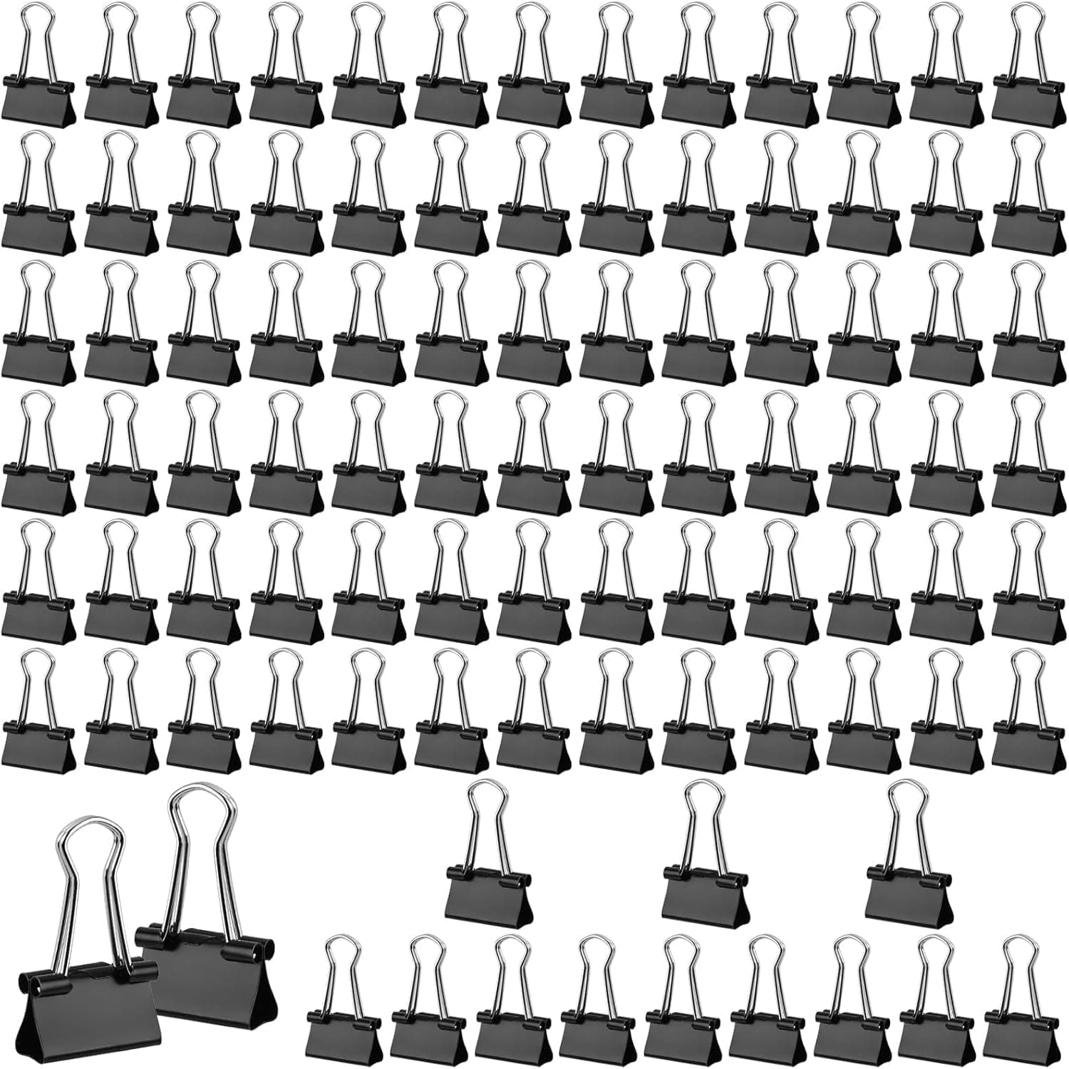 Tazweeq 180 Pcs Small Binder Clips, Mini Binder Clips for Office Supplies Home School Food DIY, 15mm (Black)
