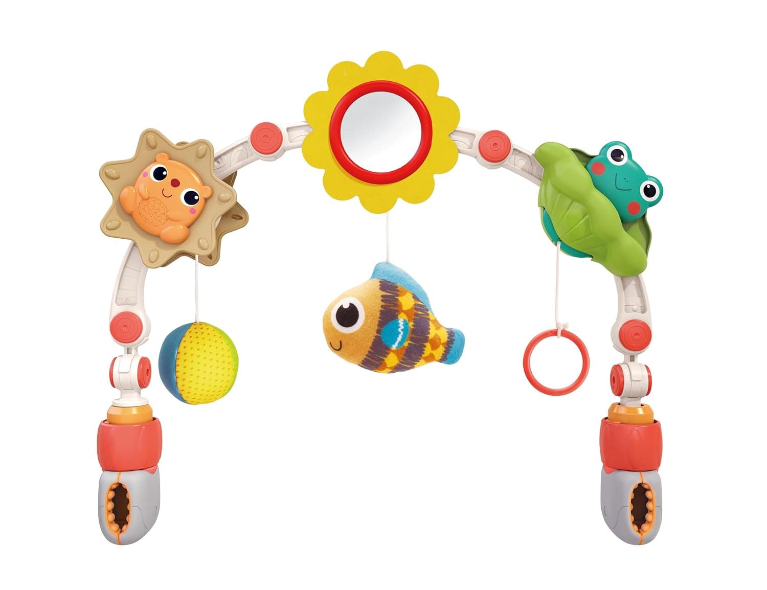 Hola Portable Activity Arch for Babies – Adjustable Stroller, Car Seat, or Crib Toy with Interactive Rattles, Teethers, Mirror, and Sensory Toys for Fine Motor Skills and Cognitive Development 0M+