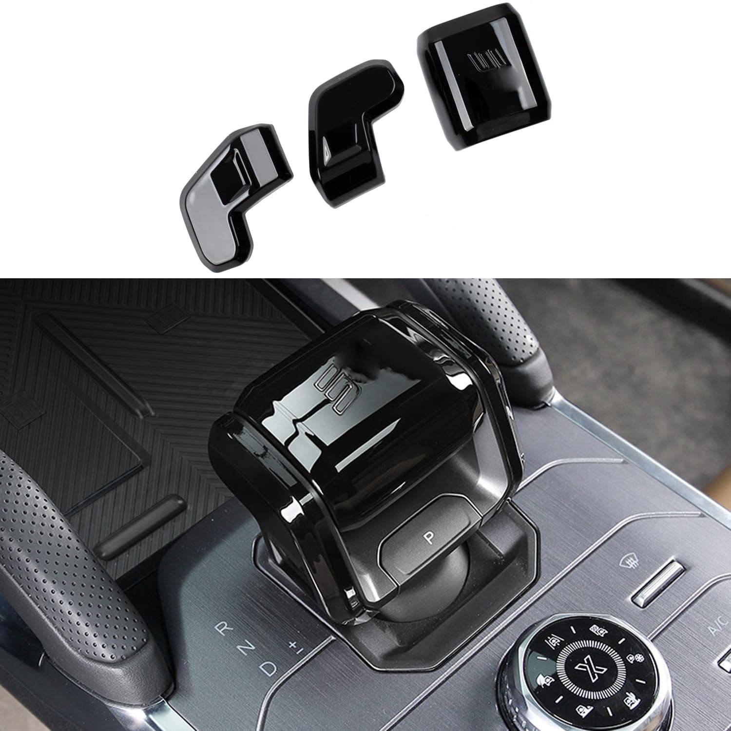 CTH for Jetour T1 2024 2025 2026 Gear Shift Knob Interior Console Car Accessories 3pcs (Gloss Black)