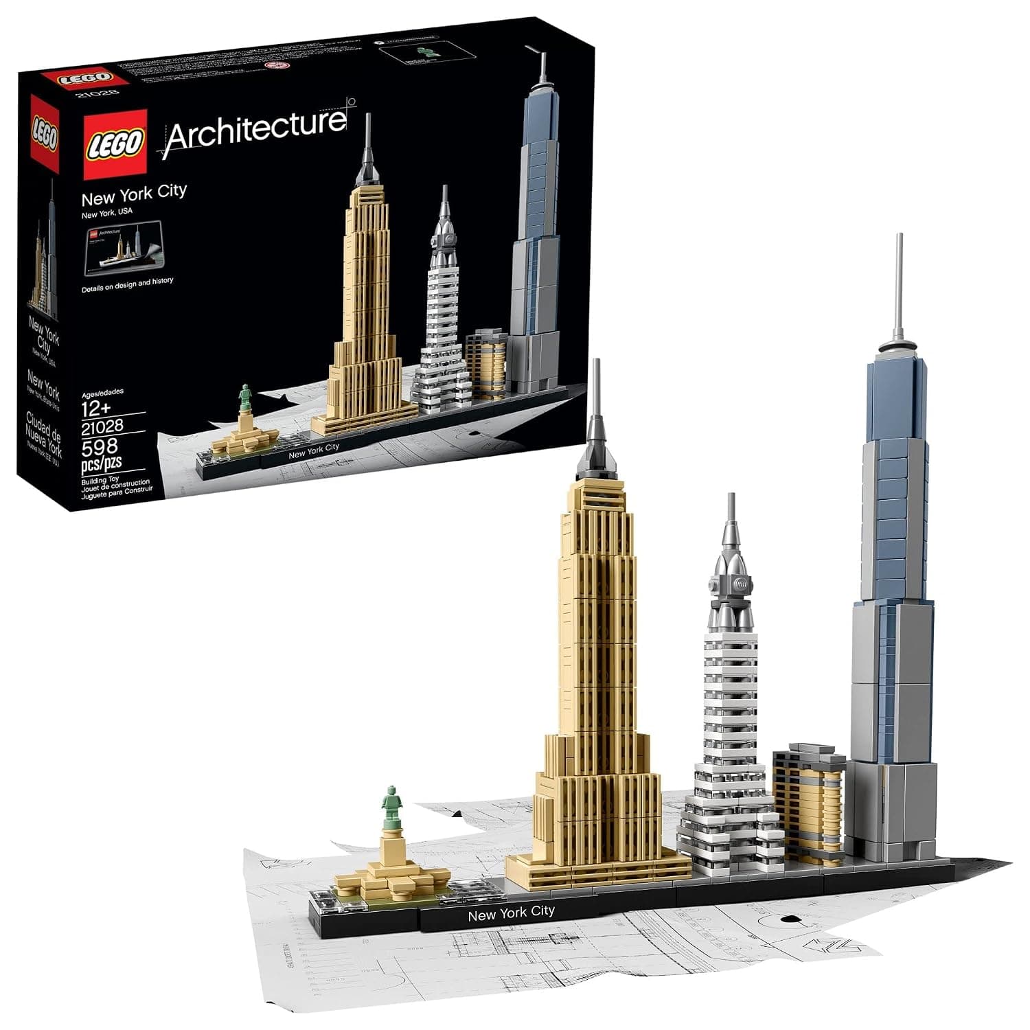 LEGO 21028 Architecture New York City Skyline Model Kit for Adults and Kids 598 Pieces