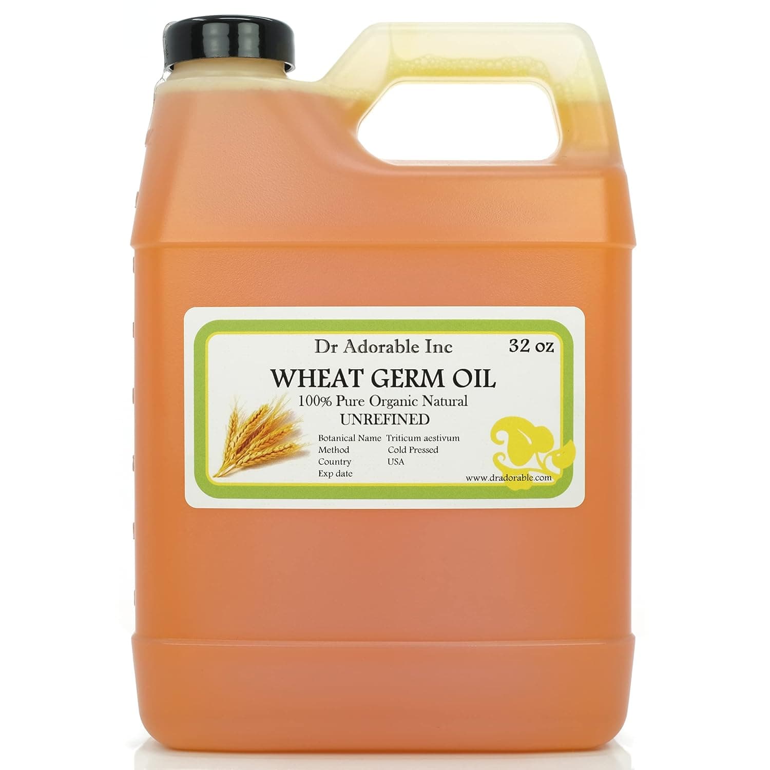 Dr Adorable - 32 oz - Wheat Germ Oil Unrefined 100% Pure Natural Organic Cold Pressed