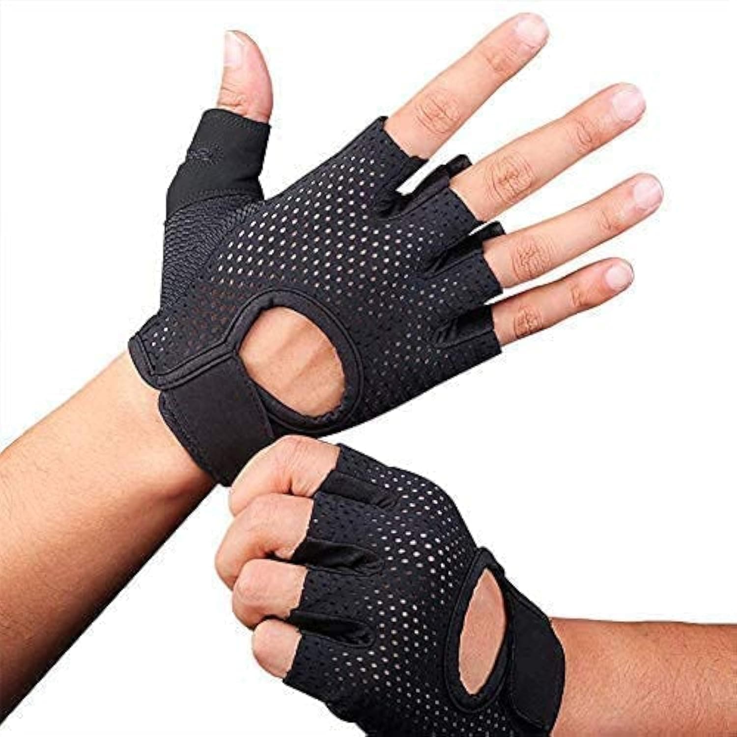Workout Gloves for Women and Men, Weight Lifting Gloves Anti-Slip Padded Palm, Light Weight Fingerless Powerlifting Fingerless Gym Gloves for Exercise, Fitness, Training, Cycling