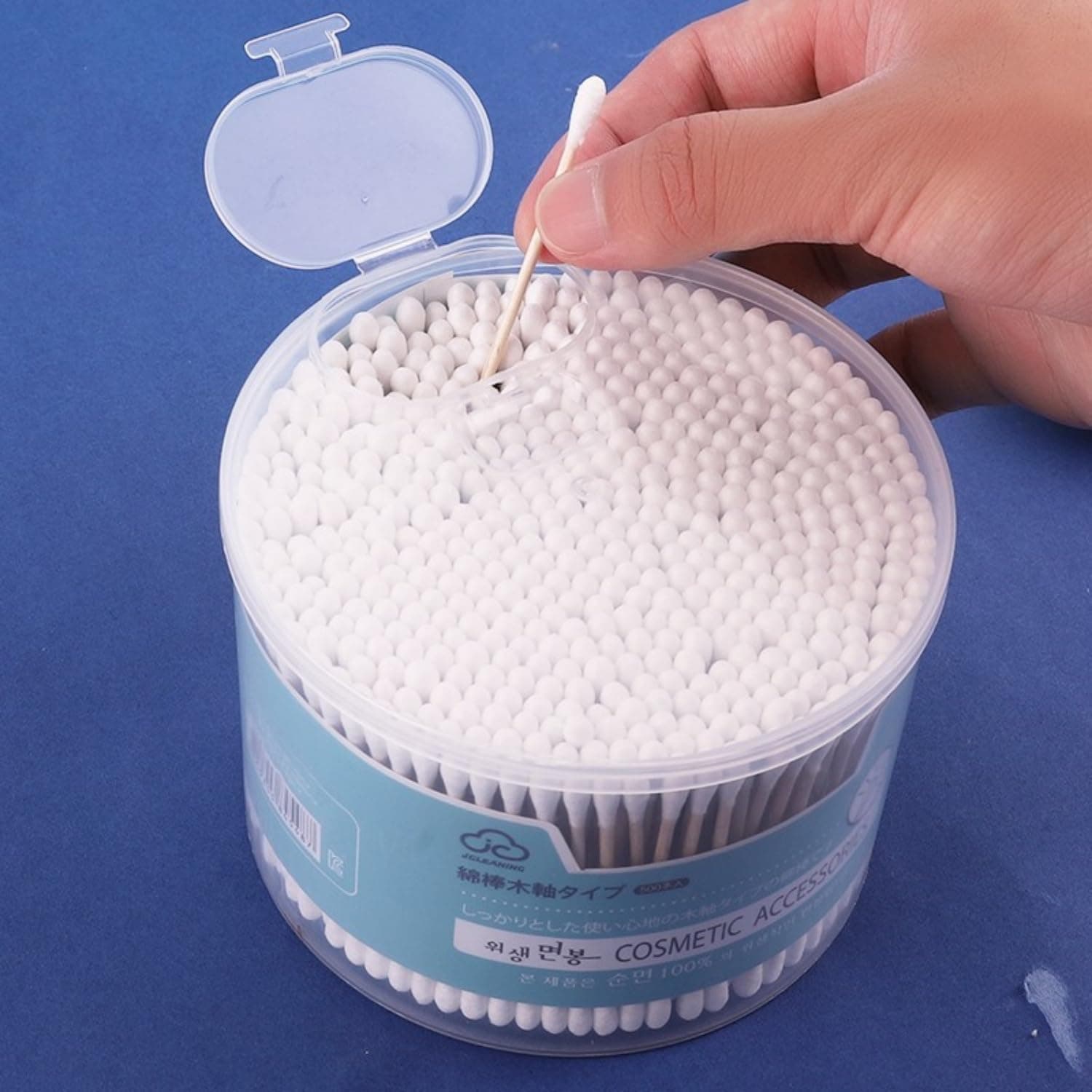SKY-TOUCH 500 Count Bamboo Cotton Swabs, Double-Tipped Round Tips Biodegradable Natural Swabs for Baby, Personal Care, Ears, Makeup, Pets Care, Nails