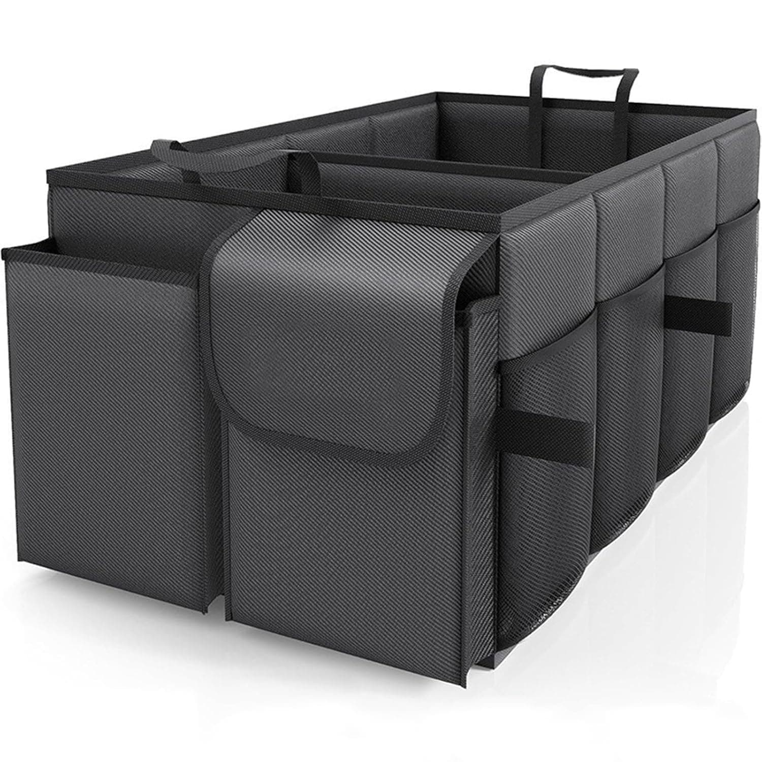 YelaJoy Vehicle Storage Bin, Foldable Auto Cargo Container for SUV and Sedan, Trunk Organizer for Daily Accessories, Car Interior Management Box for Tools and Sundries, Large Capacity Solutions