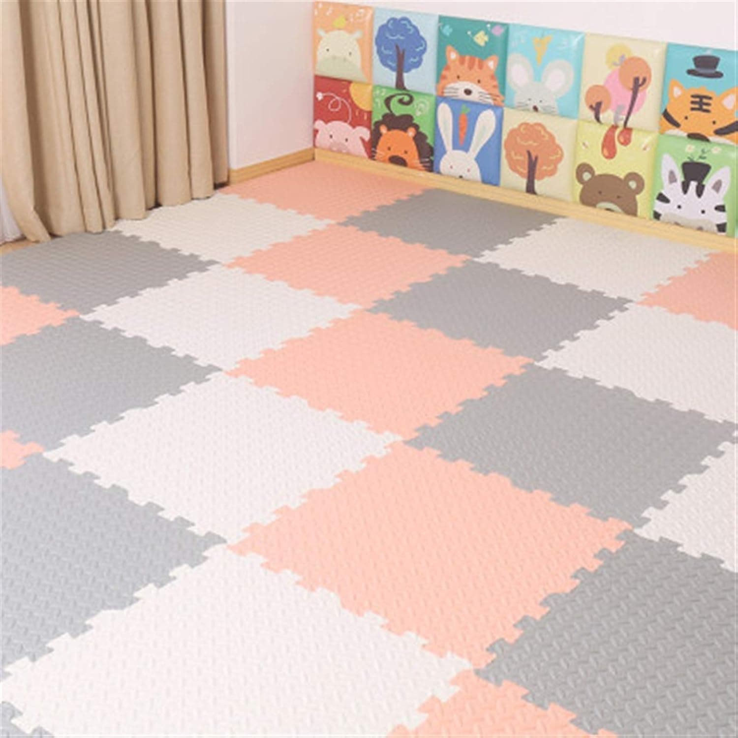 Baby Mats for Floor Sound Absorbing High Toughness Interlocking Foam Floor Mats Used for Indoor Playground, Bedroom, Office, 1.2cm/2.5cm, 12 Specifications (Color : D, Size : 30x30x1.2cm-30pcs)