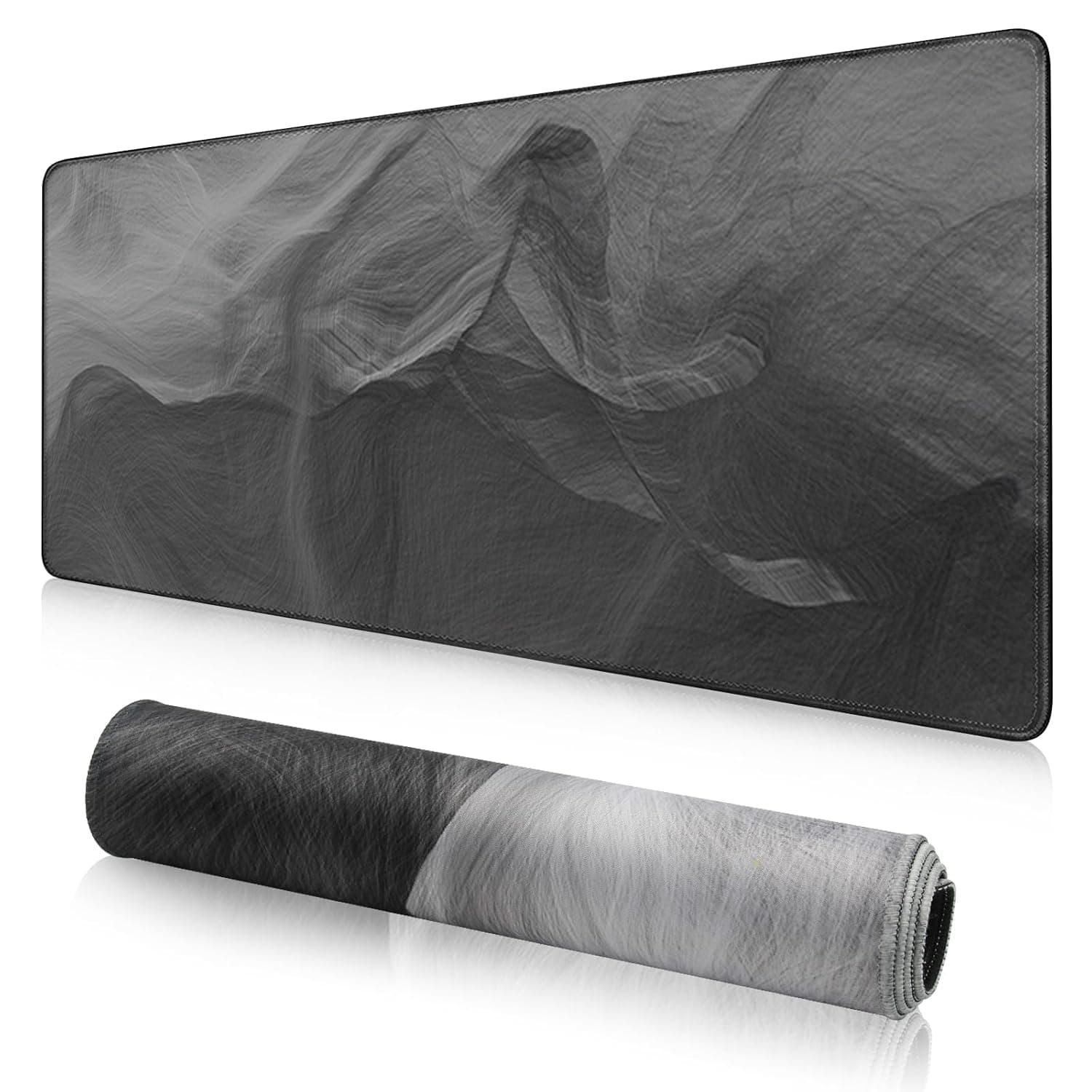 قاعدة ماوس ولوحة مفاتيح ألعاب كبيرة ممتدة من المطاط غير قابلة للانزلاق مع سطح قماش ناعم لأجهزة الكمبيوتر للمكتب مقاس 80 سم × 30 3 ملم جوليفن الأوراق الخضراء