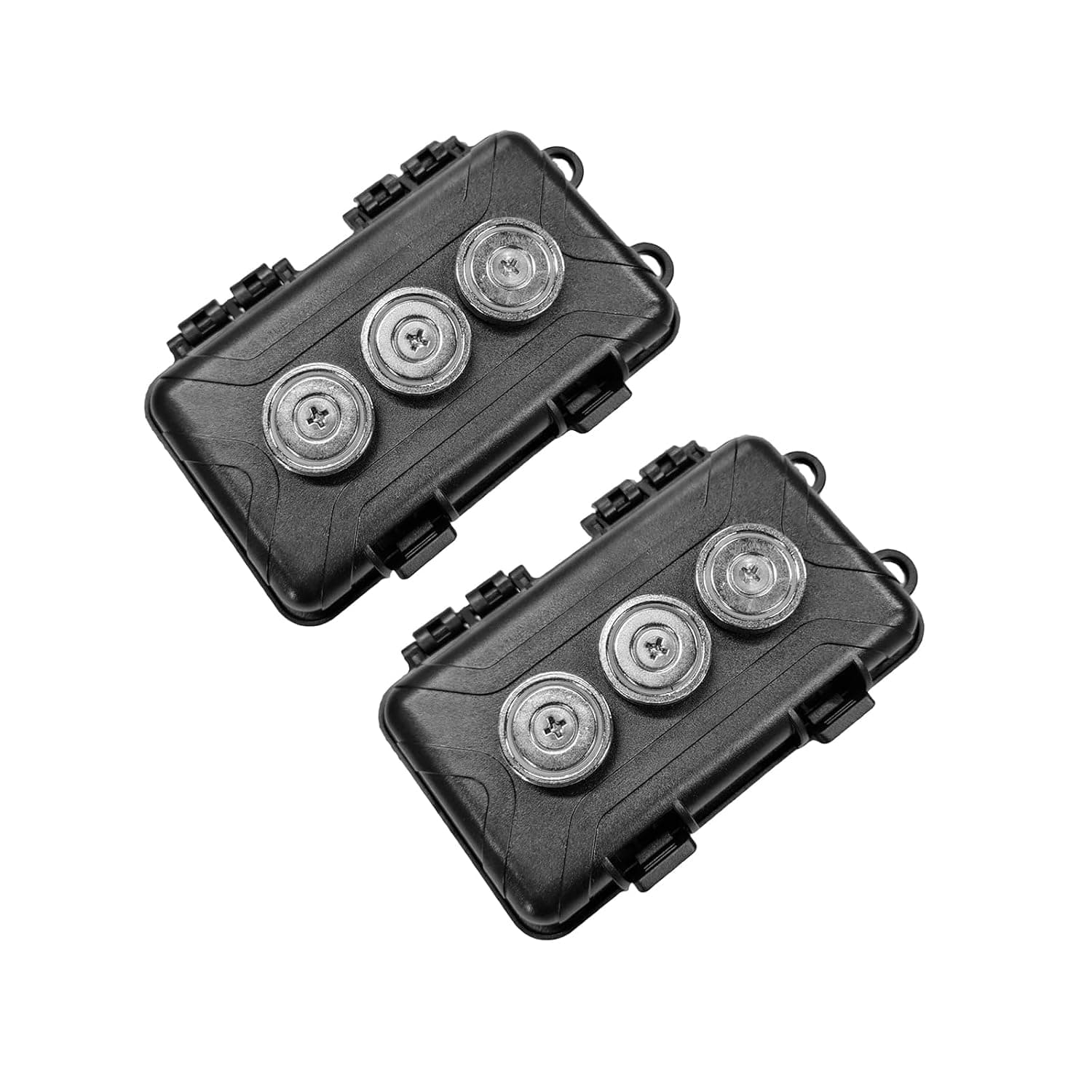 Hidden Magnetic Key Box,Waterproof Holder Car Key Case for Outdoor Travel, Magnetic Box for Under Car Vehicles (Black/Pack of 2)
