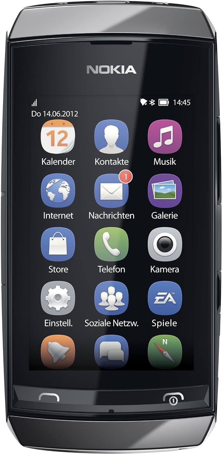 Nokia Asha 305 Dual-SIM 10MB (GSM Only | No CDMA) Factory Unlocked 2G Phone (Dark Grey) - International Version