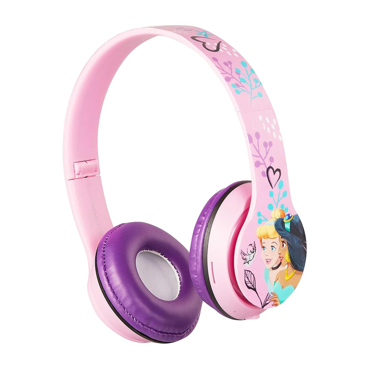 Disney Princess Bluetooth Kids Headphones – Wireless Over-Ear Headset with Safe Volume 85dB, Foldable Design, AUX & TF Support, 13H Playtime – For Girls Ages 3 & Up