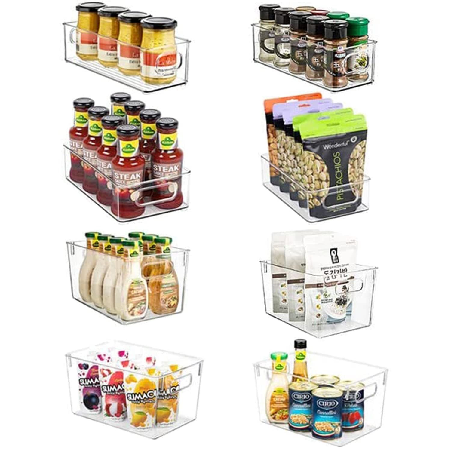 صناديق تخزين طعام من الميكاكوز، مصنوعة من البلاستيك، طقم من 7 قطع، بثلاثة مقاسات مختلفة للثلاجة والمطبخ