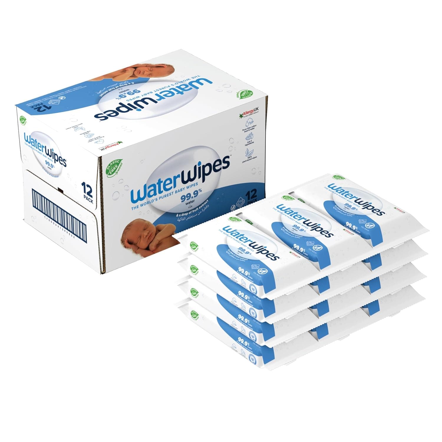 WaterWipes Sensitive, 12X60, 720 Baby Wet Wipes