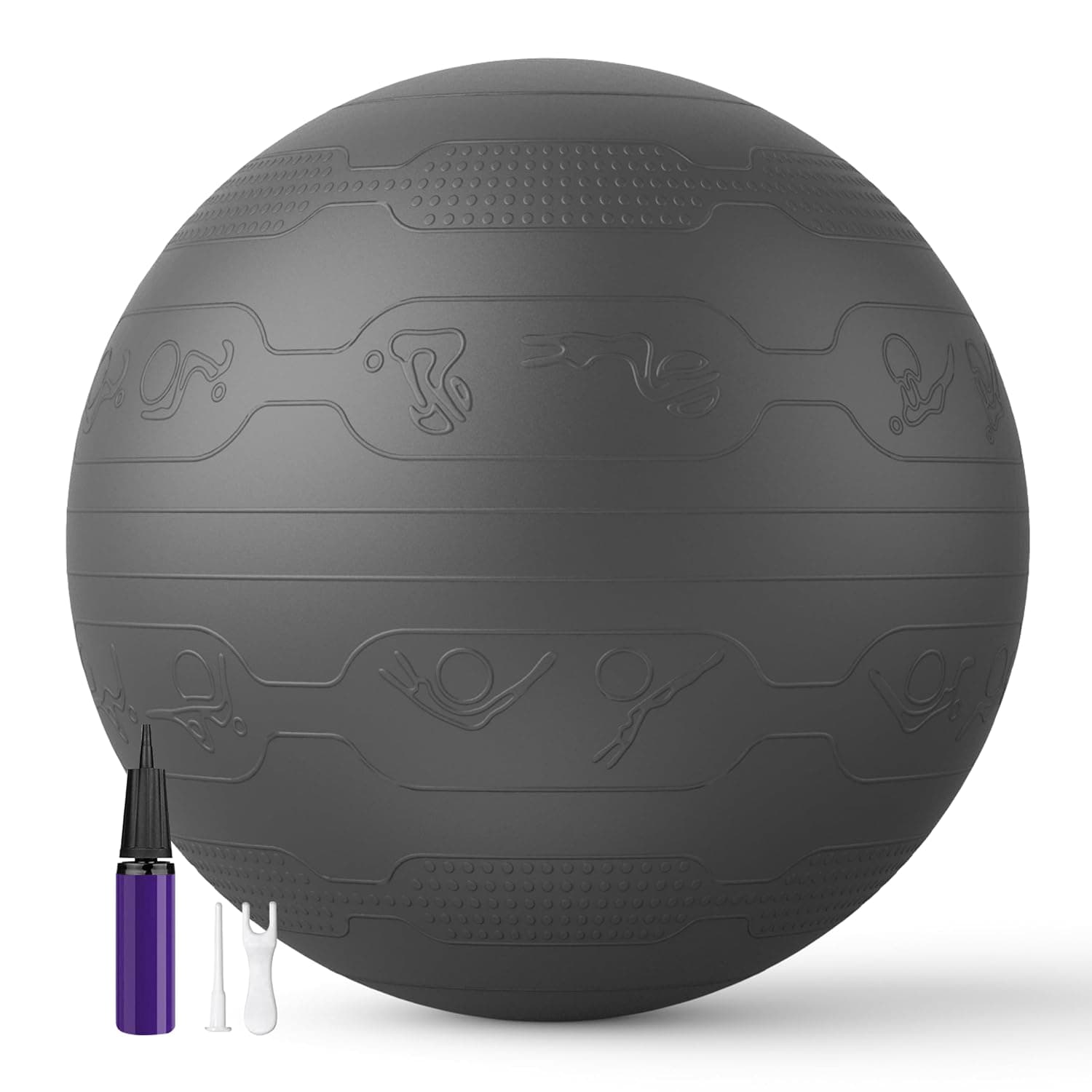 PROIRON Exercise Ball Anti-Burst Yoga Ball Chair with Quick Pump Slip Resistant Gym Ball Supports 500KG Balance Ball for Pilates Yoga Birthing Pregnancy Stability Gym Workout Training