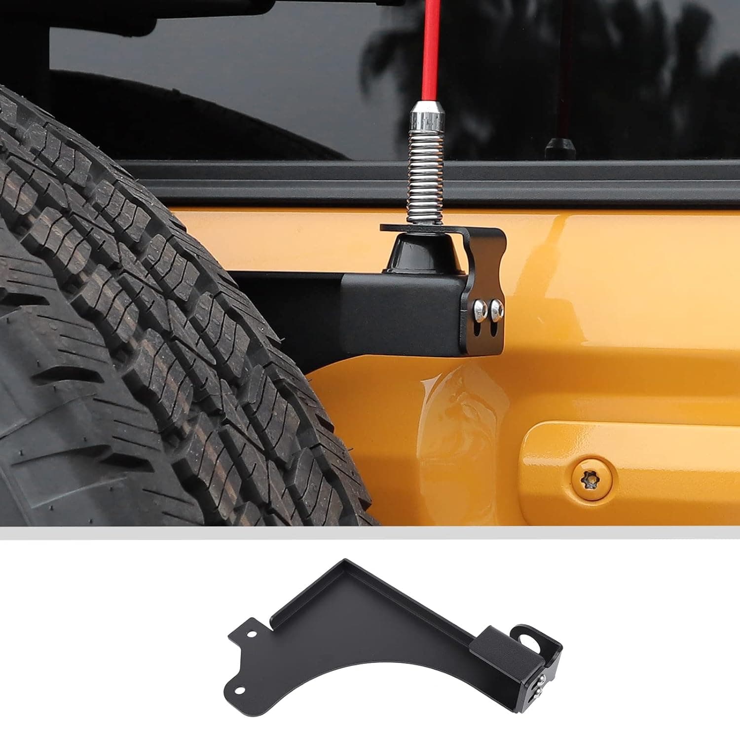 JWWY Tailgate Antenna Base Mount Bracket Holder Clamp Rear Door Antenna Mount Base Holder Fit for 2021-2025+ Ford Bronco Exterior Accessories Alloy Black