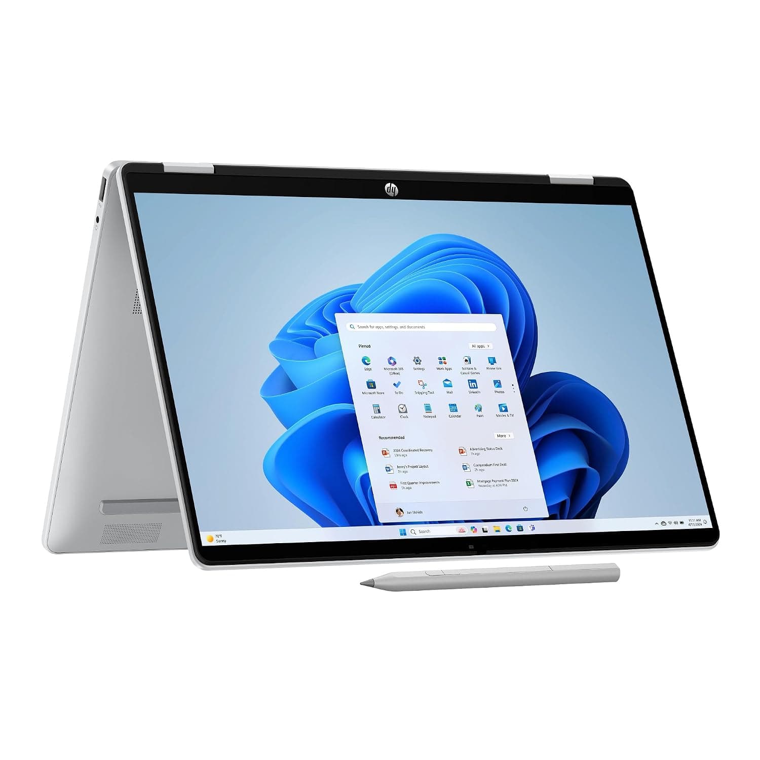 HP OmniBook 5 Flip 2-in-1 Laptop 14-fp0021nx, 14" 2K, Touch screen, Intel Core 5 120U, Intel Graphics, 16GB RAM, 512GB SSD, Windows 11 Home, Glacier silver - D81B7EA