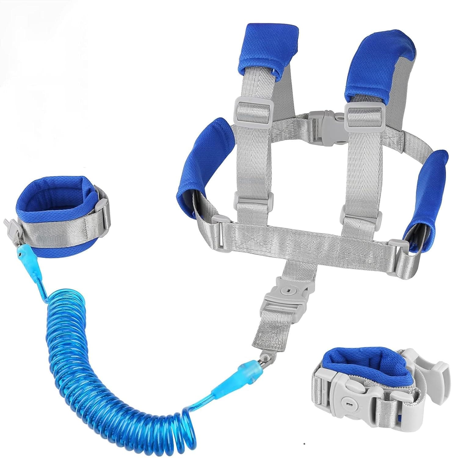 Anti Lost Toddler Leash, with Backpack Harness Wrist Link, Baby Leash Safety Walking Leash Wrist Link for Kids Toddler Leash Anti Lost Keep Your Runner Close and Safe in Crowd Public Dark Blue