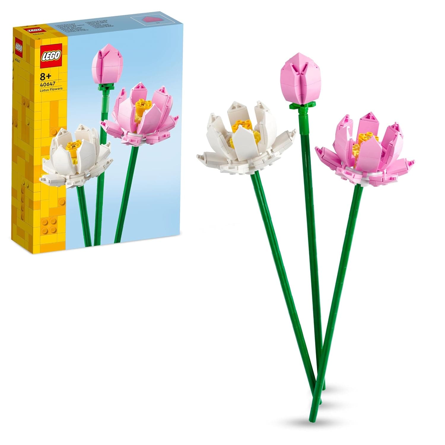 LEGO Botanicals Lotus Flowers 40647 | Faux Flower Bouquet, Building Set, Bedroom & Desk Decor, DIY Birthday Gift for 8+ Year Old Girls & Boys, 220 Pieces