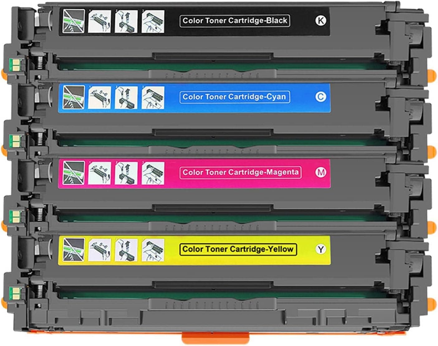 Generic 067 Compatible Toner Cartridge (SET) Replacement for Canon Color ImageClass LBP632Cdw, LBP633Cdw, MF652Cw, MF653Cdw, MF654Cdw, MF656Cdw (Black, Cyan, Magenta, Yellow)