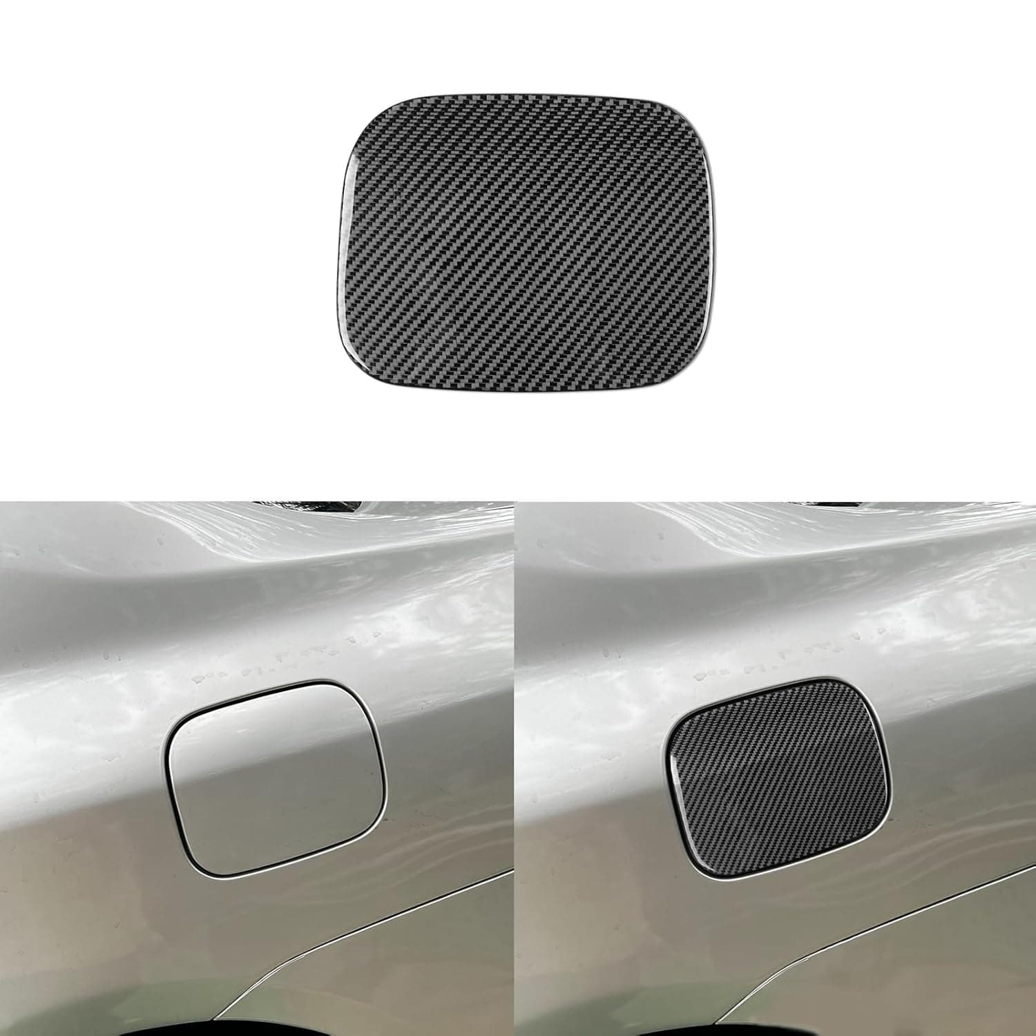 Real Premium Carbon Fiber Car Rear Door Fuel Tank Cap Decoration Tank Cap Cover Sticker Auto Exterior Accessories Compatible with Toyota Corolla 2009 2010 2011 2012 2013 black