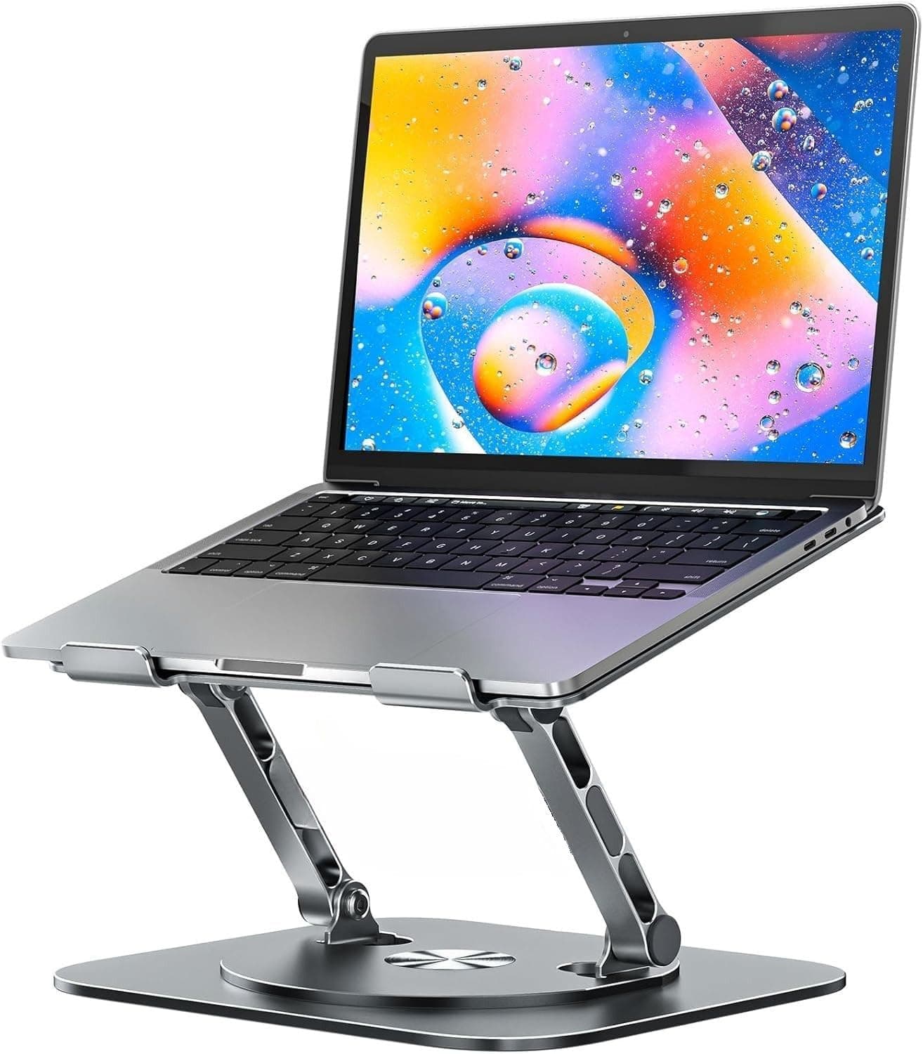 Adjustable Laptop Stand 360 Rotation, Ergonomic Portable Computer Stand, 22 Lbs Heavy Duty Laptop Holder Compatible with MacBook Air/Pro All Laptops up to 16 Inches, Grey (Grey)