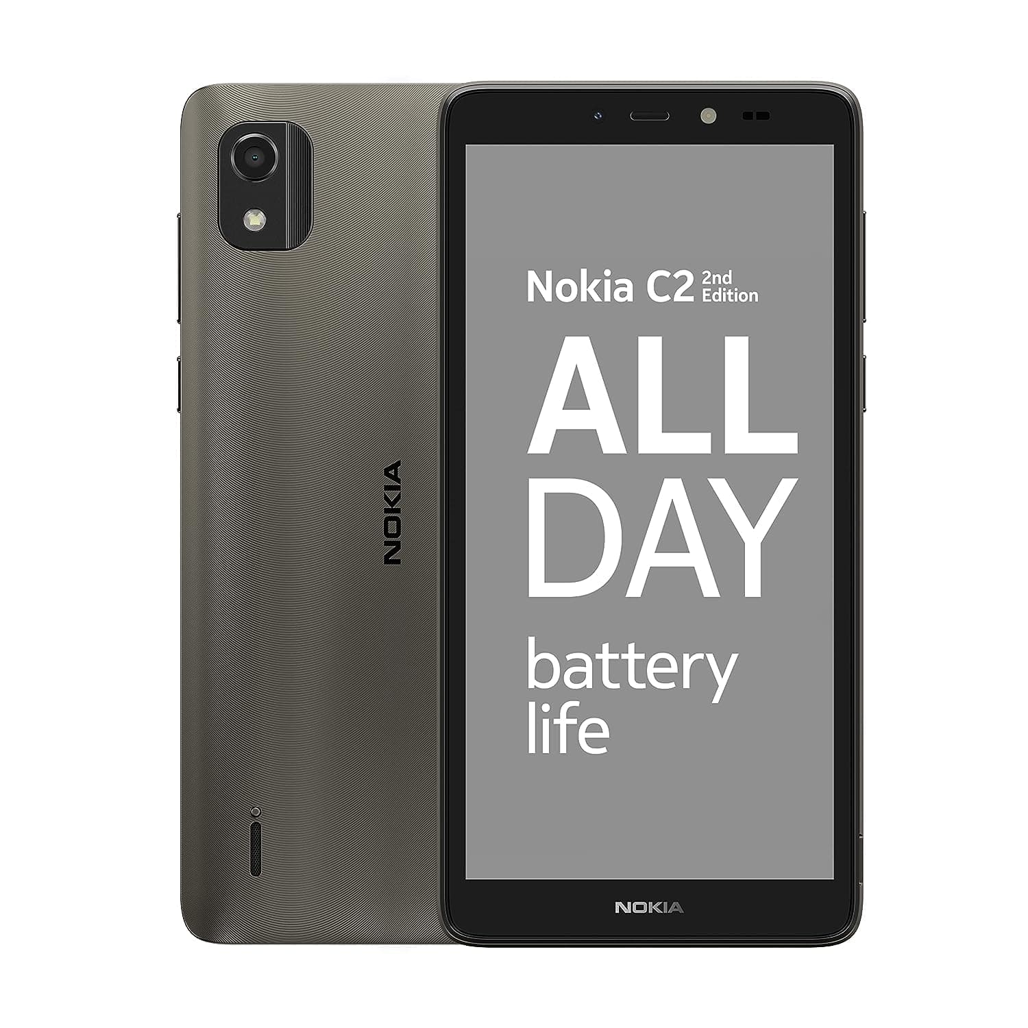 Nokia C2 2nd Edition Dual-SIM 32GB ROM + 1GB RAM (GSM Only | No CDMA) Factory Unlocked 4G/LTE Smartphone (Warm Gray) - International Version