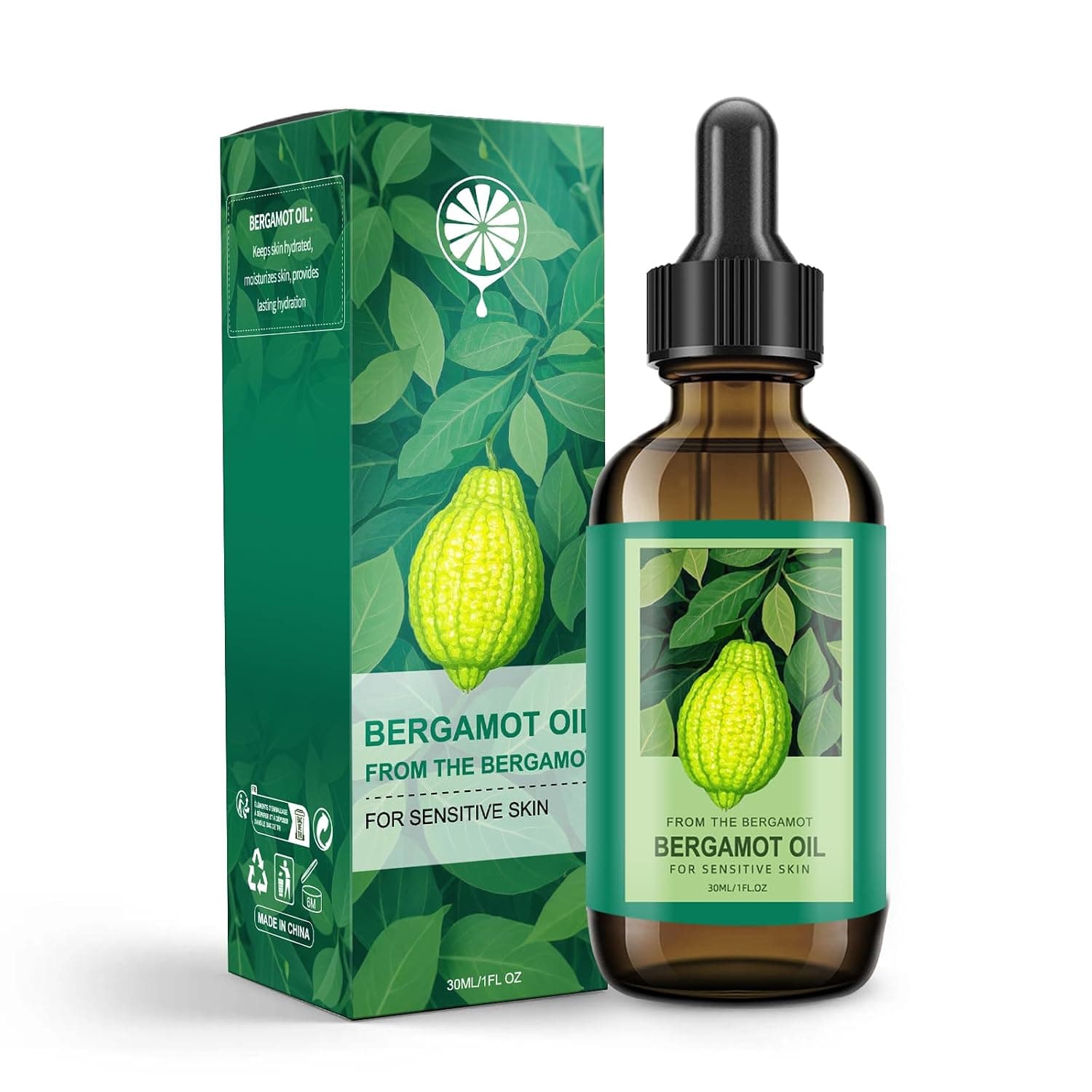 Bergamot Essential Oil - 100% Natural Bergamot Oil for Hair, Skin & Diffuser (30ml)
