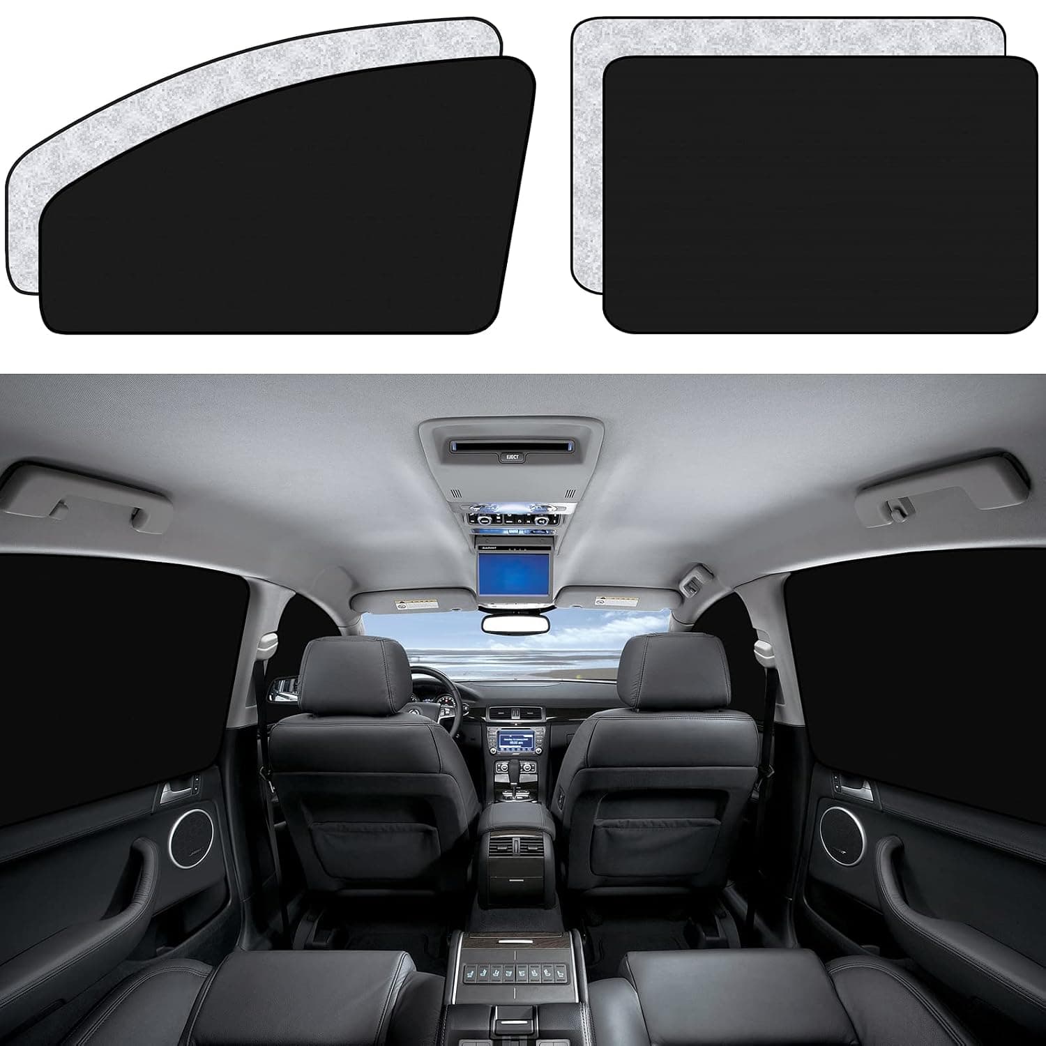 ZATOOTO Car Window Sun Shades Covers - 4 Pcs Magnetic Privacy Side Sunshades Blackout Auto Camping Curtains Accessories for Sleeping Family and Women Men Kids Baby