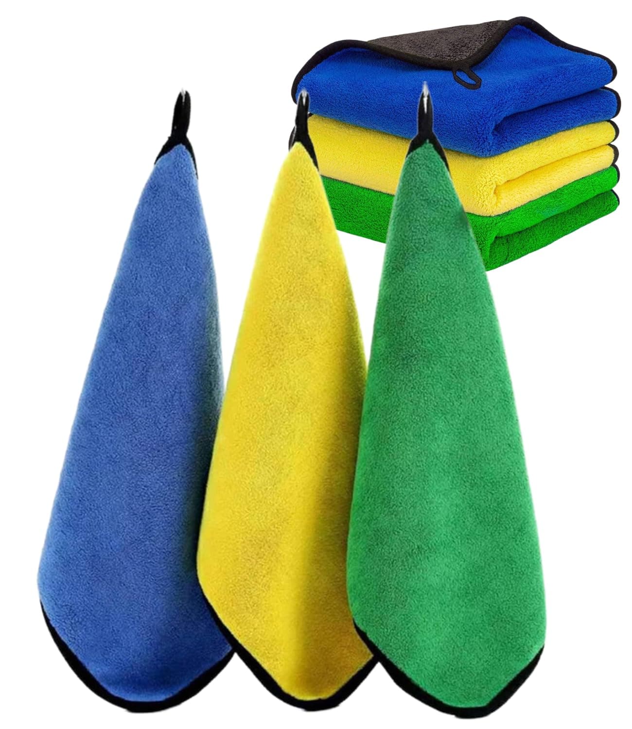 SKY-TOUCH 3pcs Microfiber Car Drying Towel for Car Cleaning and Detailing, Extra Thick Plush Lint Super Absorbent Detailing Towel,Windows,Screen and Kitchen