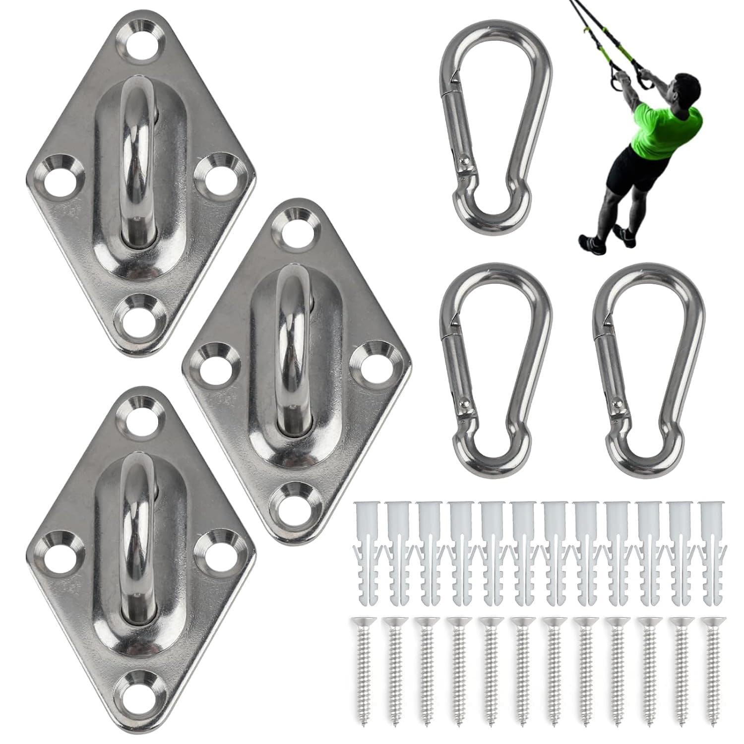 Heavy Duty Wall Mount Bracket for Resistance Bands – Durable Workout Anchor with Hook for Fitness Bands, Space-Saving Exercise Bands Holder for Home Gym, Suspension Training & Stretching