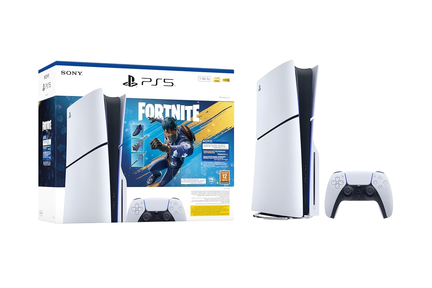 PlayStation 5 Blu-ray Disc Edition Console 1TB - Fortnite Flowering Chaos Bundle (KSA version) 2 year warranty