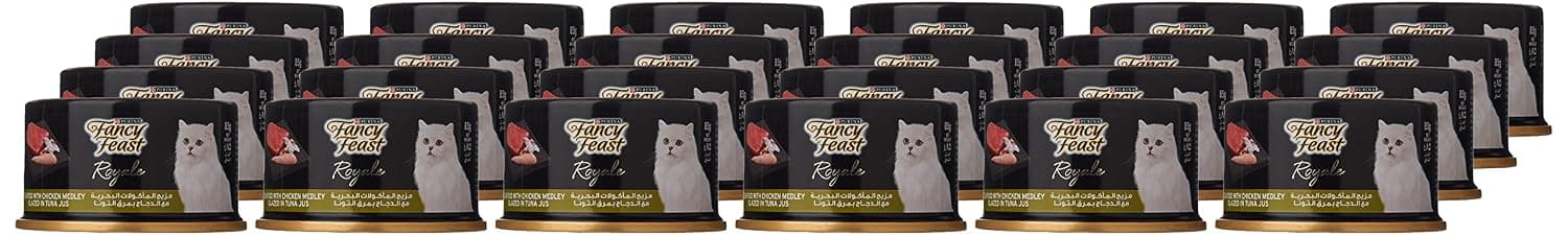 Purina Fancy Feast Royale Seafood And Chicken Medley Wet Cat Food Can, 24x85g