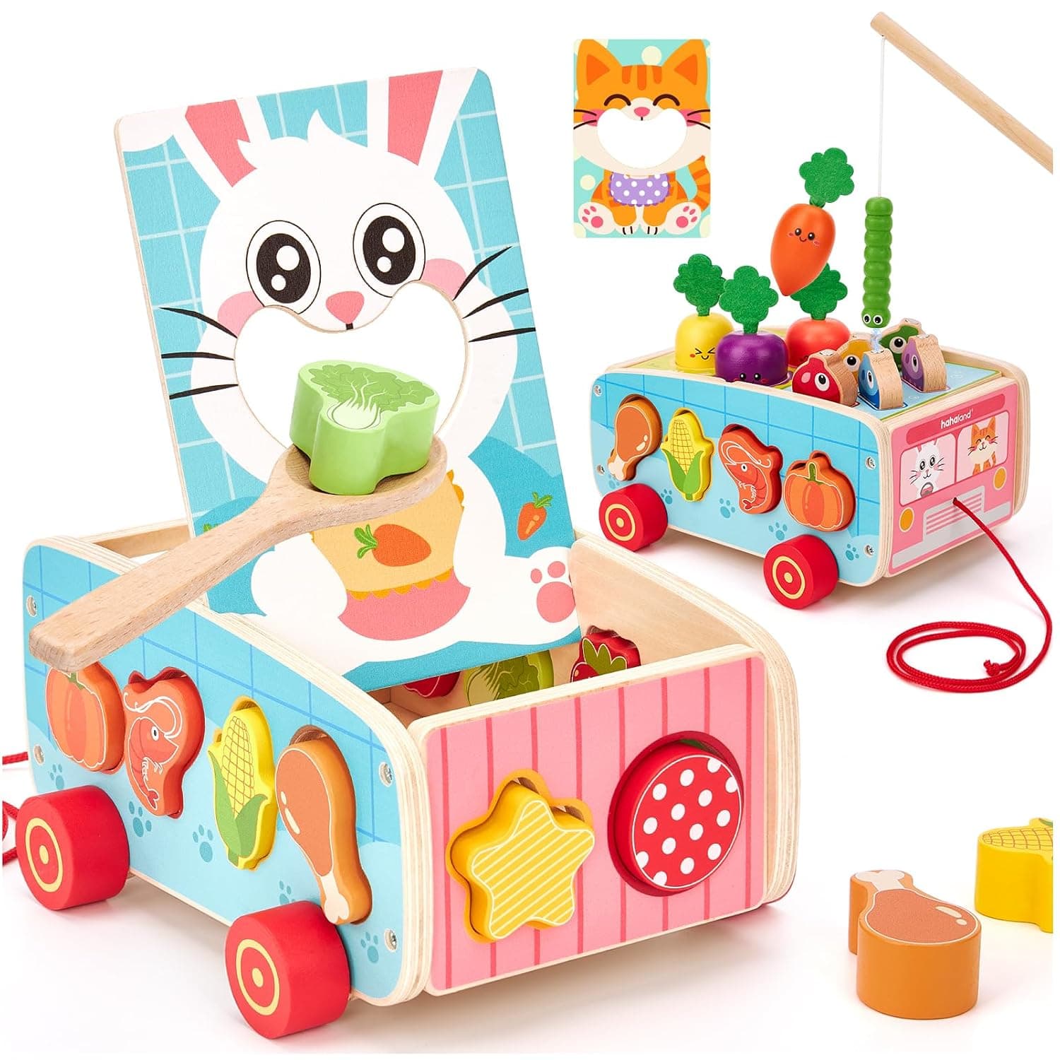 hahaland Montessori Toy Baby 18 Months, 5-in-1 Feeding Fun