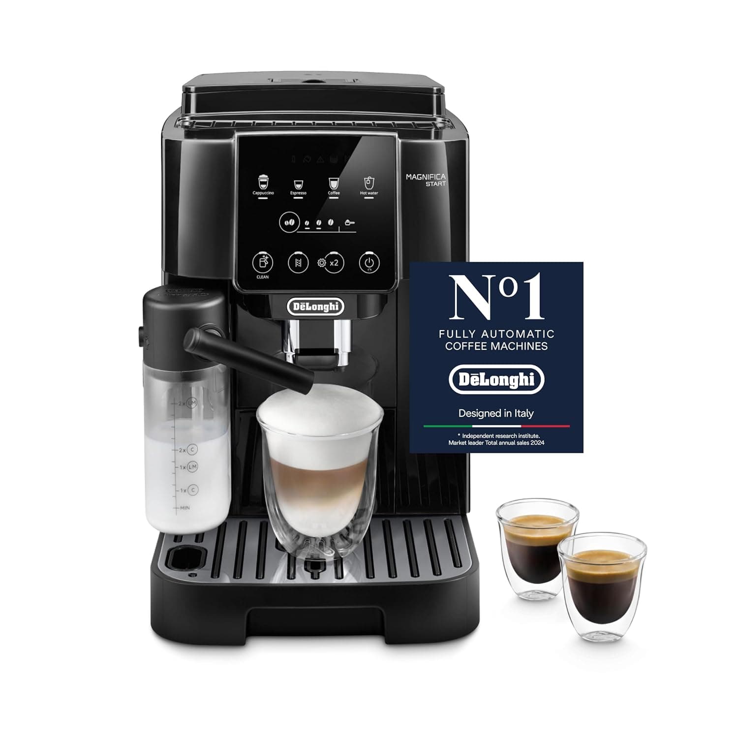 De'Longhi Coffee Machine MAGNIFICA START Fully Automatic Bean to Cup Coffee Machine, 8+ Functions, Ideal for Espresso, Americano, Cappuccino, Latte, Macchiato & Many More Coffee Recipes ECAM220.60.B