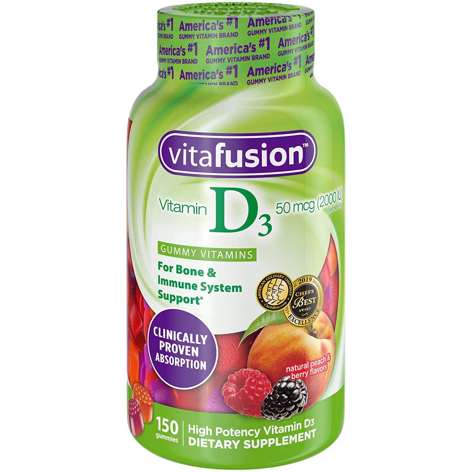 Vitafusion, D3 Gummy for Bone & Immune System Support, 150 ct