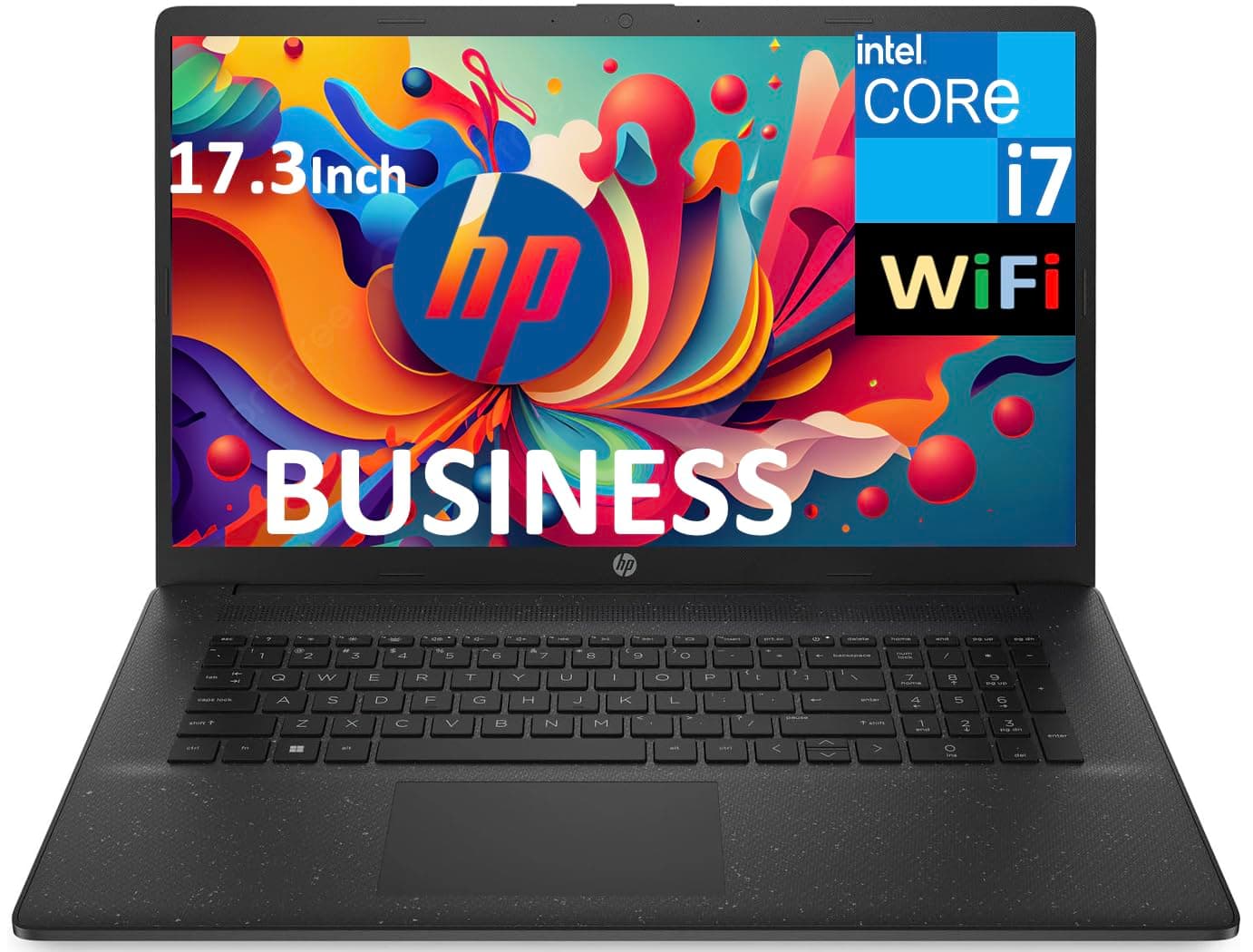 HP 17t-cn200 Business Laptop 17.3" HD+ Display (Intel i7-1255U, 16GB DDR4, 512GB PCIe SSD, Intel Iris Xe, WiFi 5, Webcam, Bluetooth 5.1, Win 11 Pro)