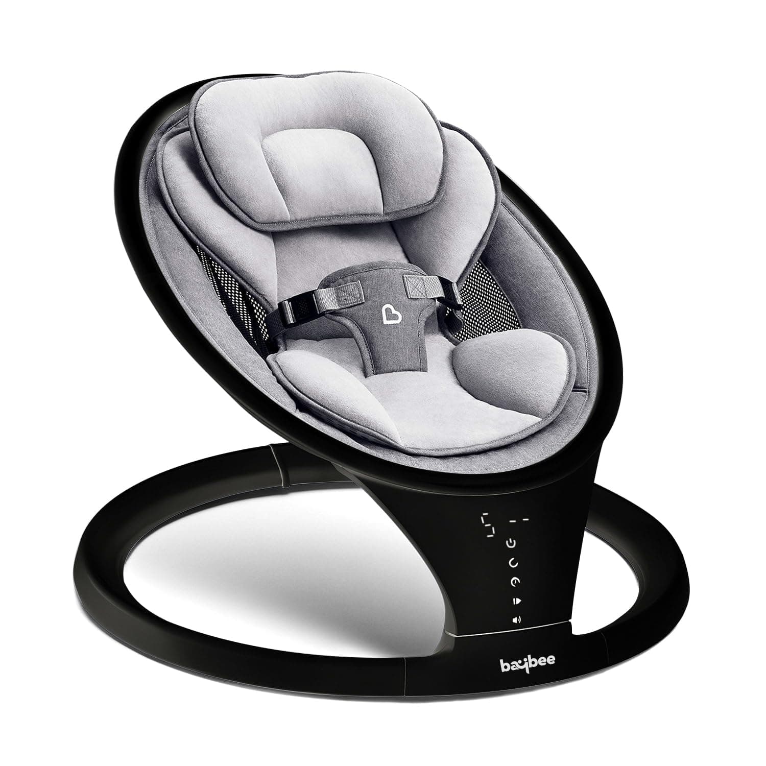Baybee Premium Automatic Electric Baby Swing Cradle for baby with Adjustable Swing Speed, Soothing Vibrations & Music | Bluetooth Electric Cradle Baby Rocker with Mosquito Net for Babies (Black)