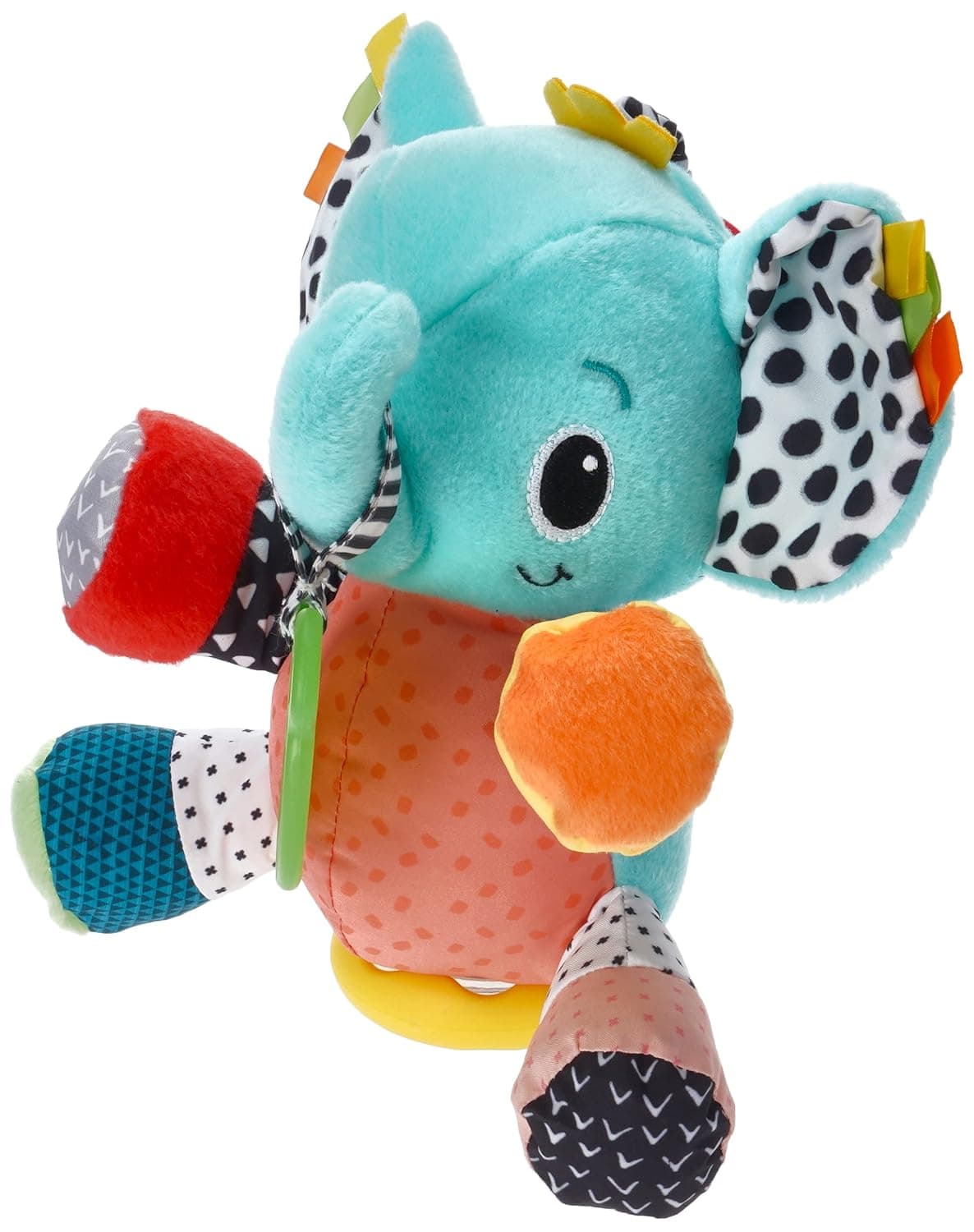Infantino Peanut The Elephant Activity Pal |Stroller & High Chair Toys|Baby Soft Plush Toys|
