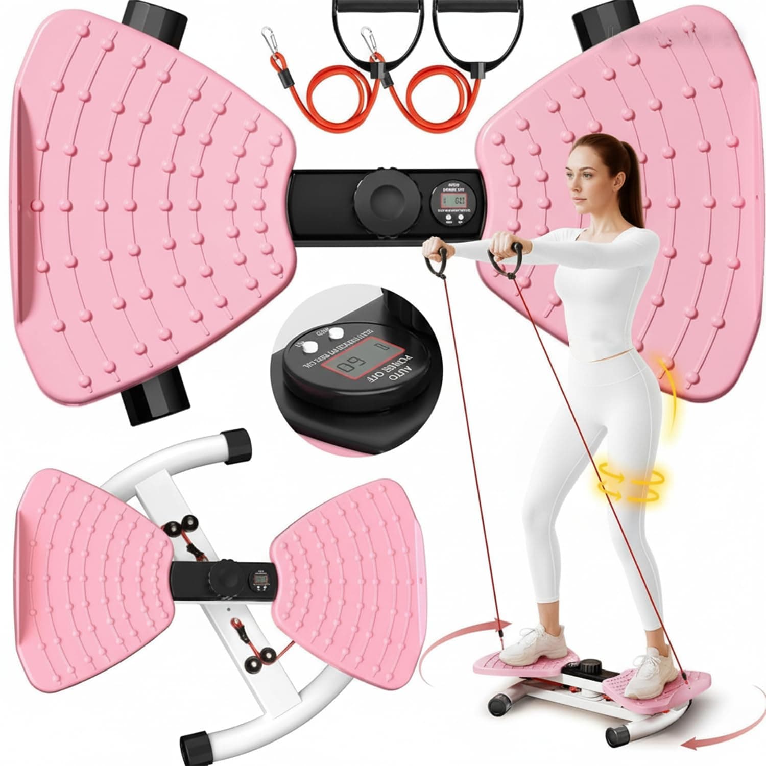 Waist Twisting Machine Fitness Tool, Ab Twister Board with the Smart LED Digital Monitor Ultra-Quiet Anti-Slip Home Gym Workout Equipment for Women Belly Fat جهاز لف الخصر تويستر للخصر