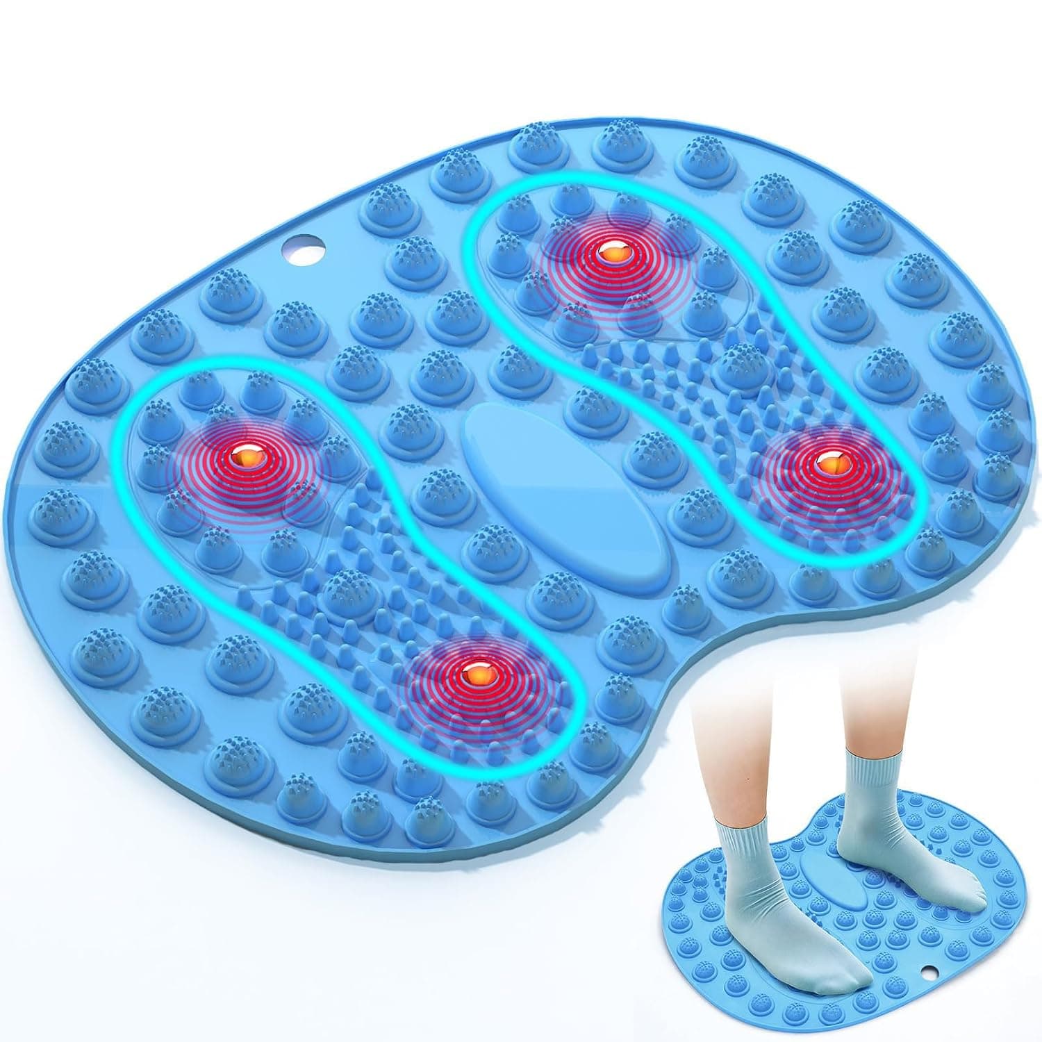 YelaJoy Foot Massage Mat, Foot Reflexology Mat with Magnetic Therapy, Foot-Shaped Acupressure Mat for Feet Relaxation, Standing Desk Mat Pressure Point Mat for Pain, Fatigue and Stress Relief