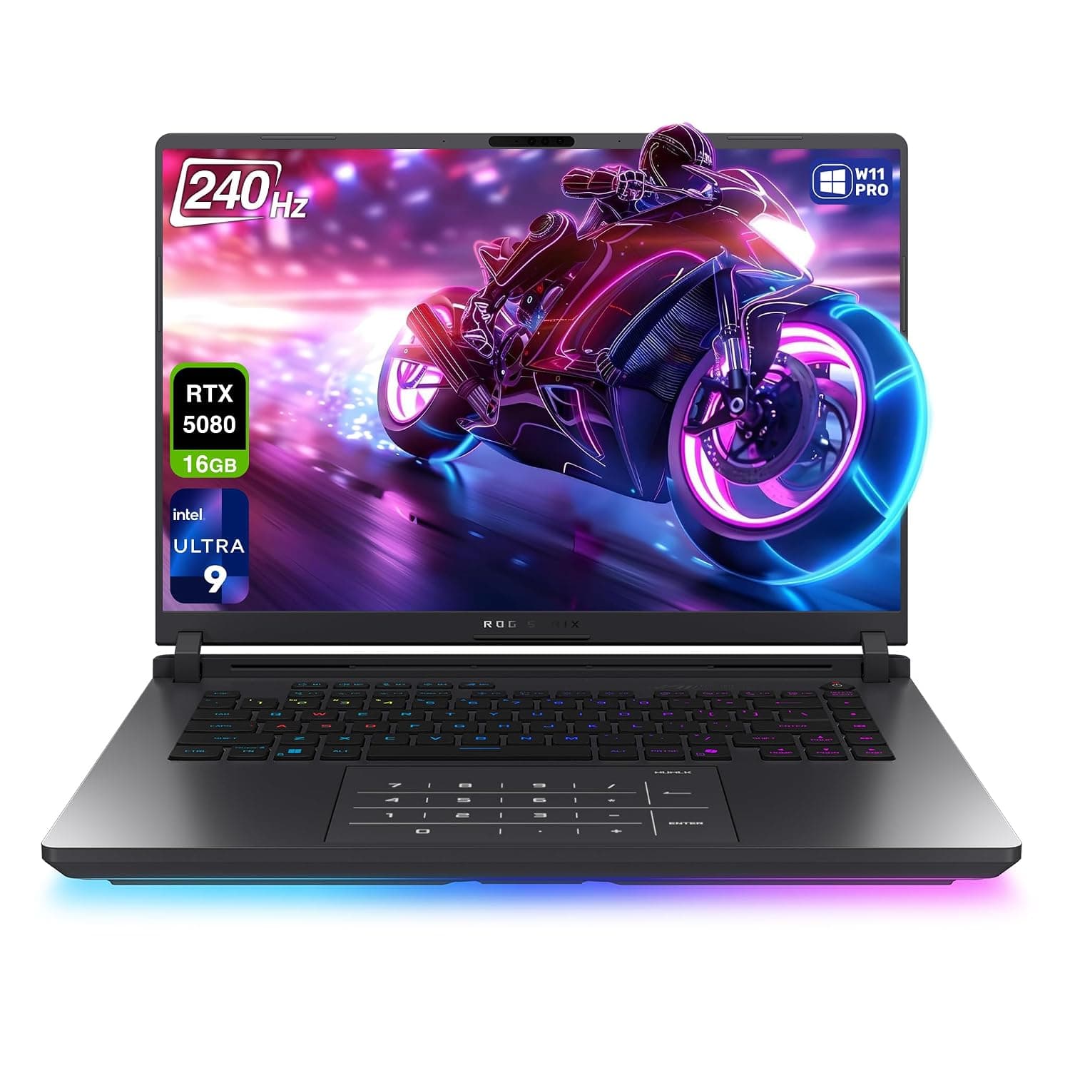 ASUS ROG Strix G16 Gaming Laptop, Intel Ultra 9-275HX, 32 GB DDR5 RAM, 2 TB PCIe SSD, 16" 2.5K (2560x1600) Display, Nvidia G-Force RTX 5080, RGB Backlit Chiclet Keyboard, W11 Pro, Eclipse Gray