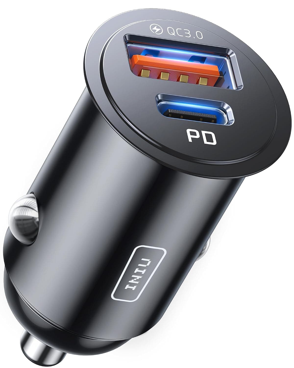 INIU Car Charger, 60W 2-Port (USB C +USB A) Fast Charging Car Adapter