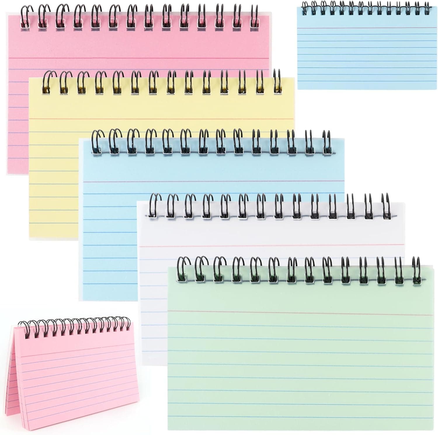 250 Sheets Flashcards, Index Cards with Ring, Flash Cards for Studying Nursing School Office Taking to Do List