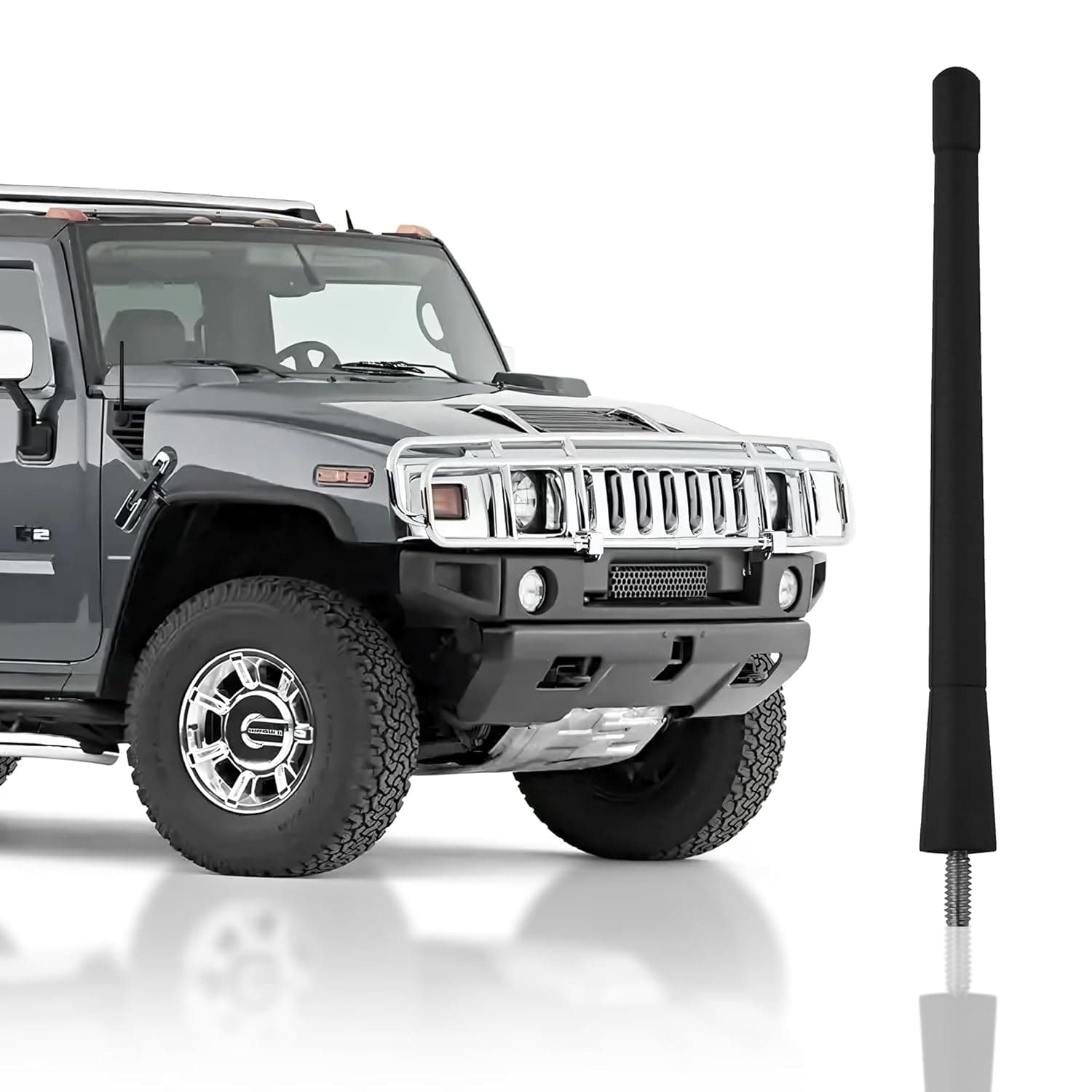 7 Black External Antenna Mast for Hummer H2 2003-2009 - Automotive Antenna Replacement for Cars, Trucks & SUV - FM AM Radio Compatible - Car & Truck Exterior Accessories for Men & Women