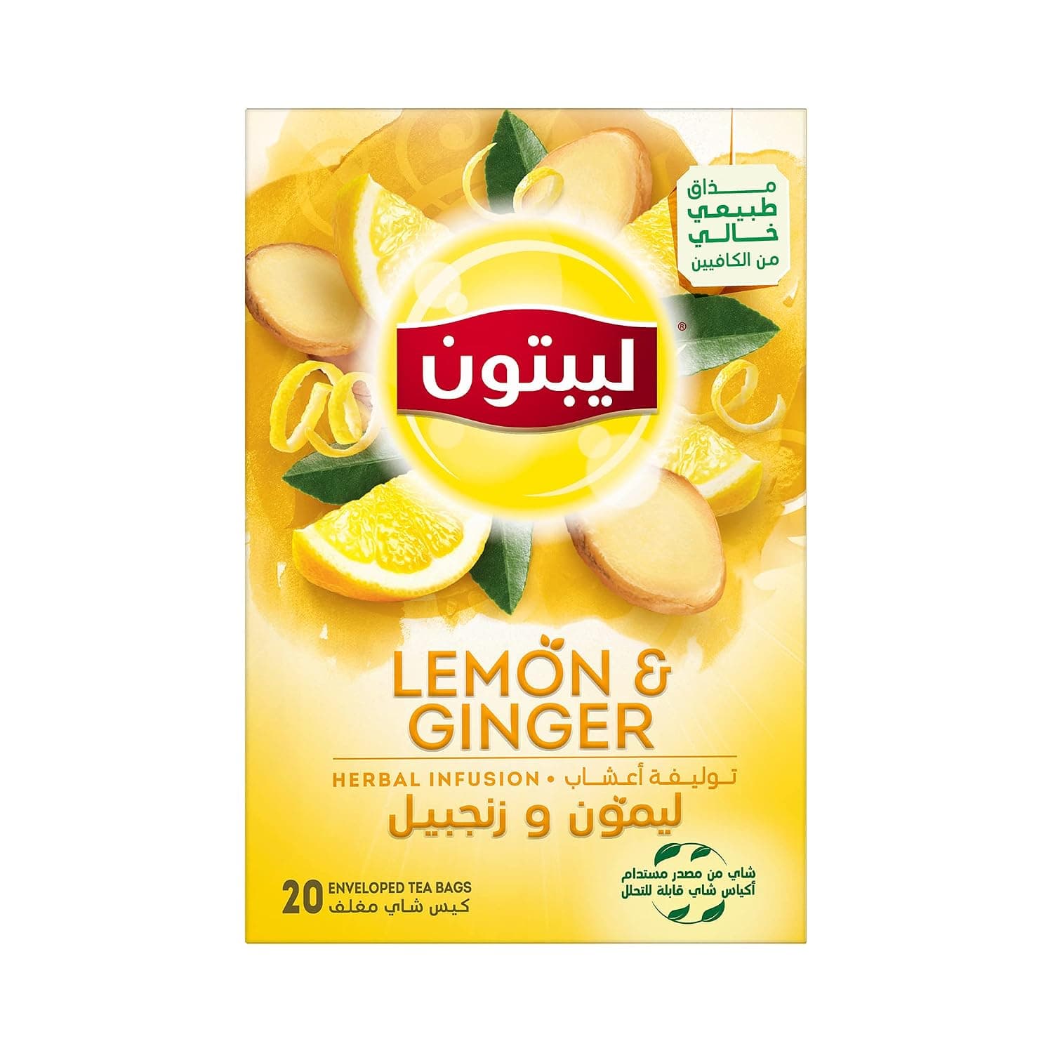 Lipton Herbal Infusions Lemon Ginger, 20 Teabags