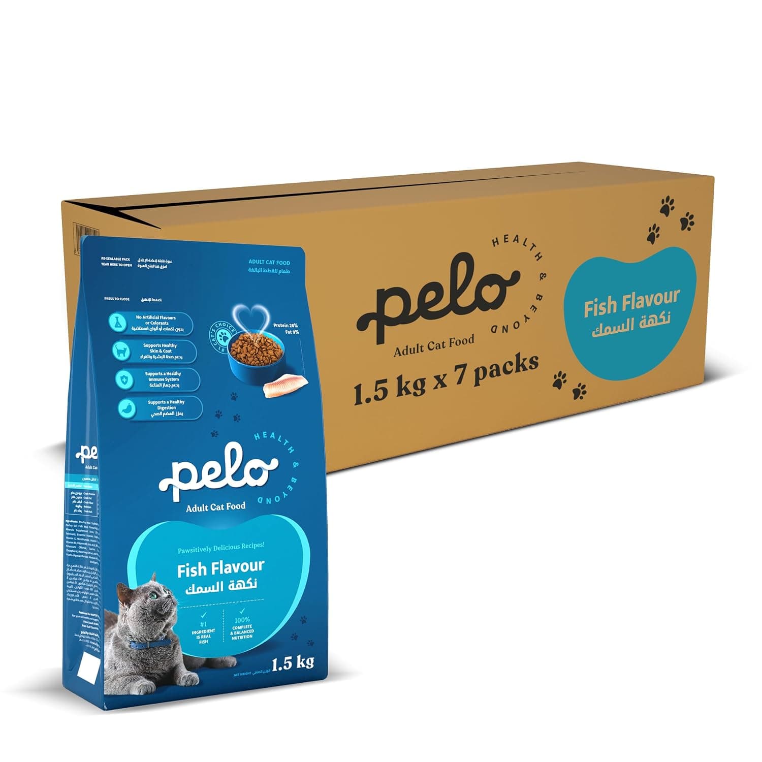 PELO DRY CAT FOOD FISH 1.5KG x 7 Bags
