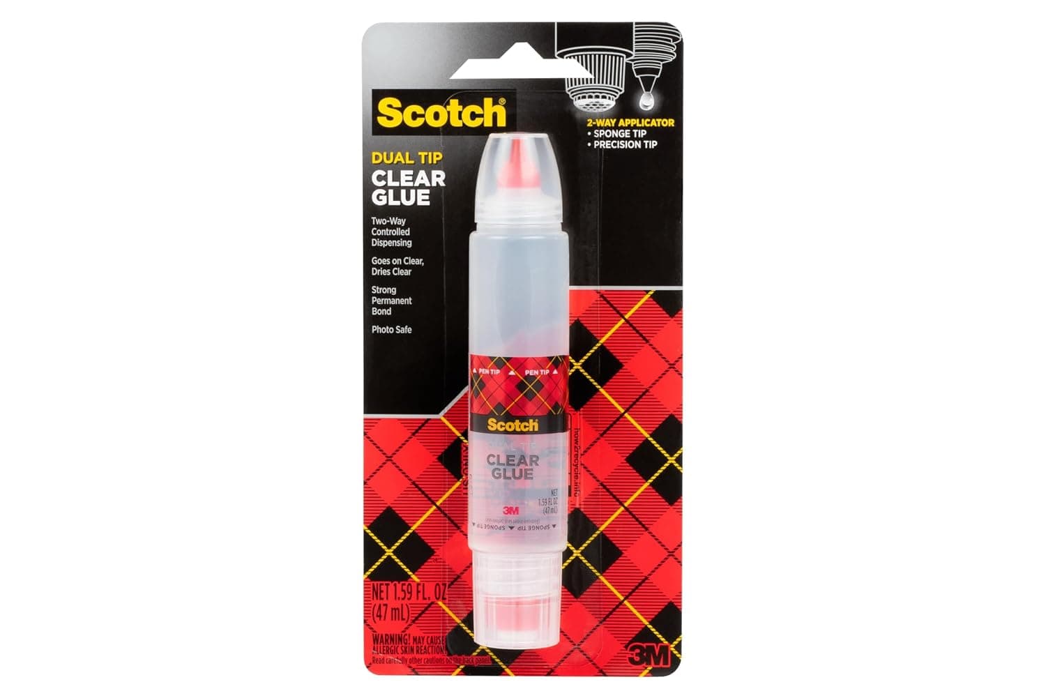 Scotch Glue Stick 2-way Applicator 1.6oz (50gr) | Safe and Children Friendly | Clear color | Strong adhesive | Water based | Non toxic | Acid free | For Paper, Scrapbooking | Glue Stix | 1 stick/pack