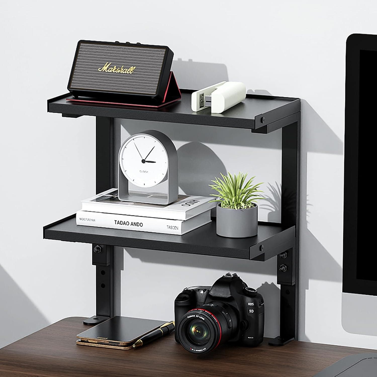 2-Tier Desk Shelf, Black