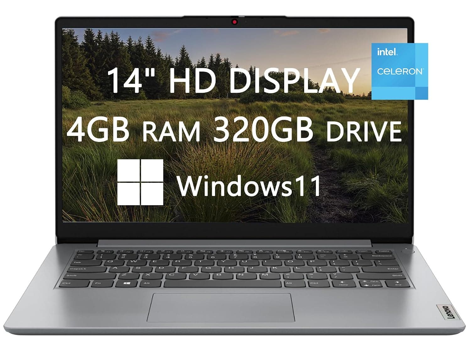 Lenovo Ideapad 1 14" HD Laptop for College Student & Business, Intel Celeron Processor N4020, 4GB RAM, 320GB(64GB SSD+256GB Card), Bluetooth, USB-C, Fast Charge, Webcam, Windows 11, LIONEYE Bundle